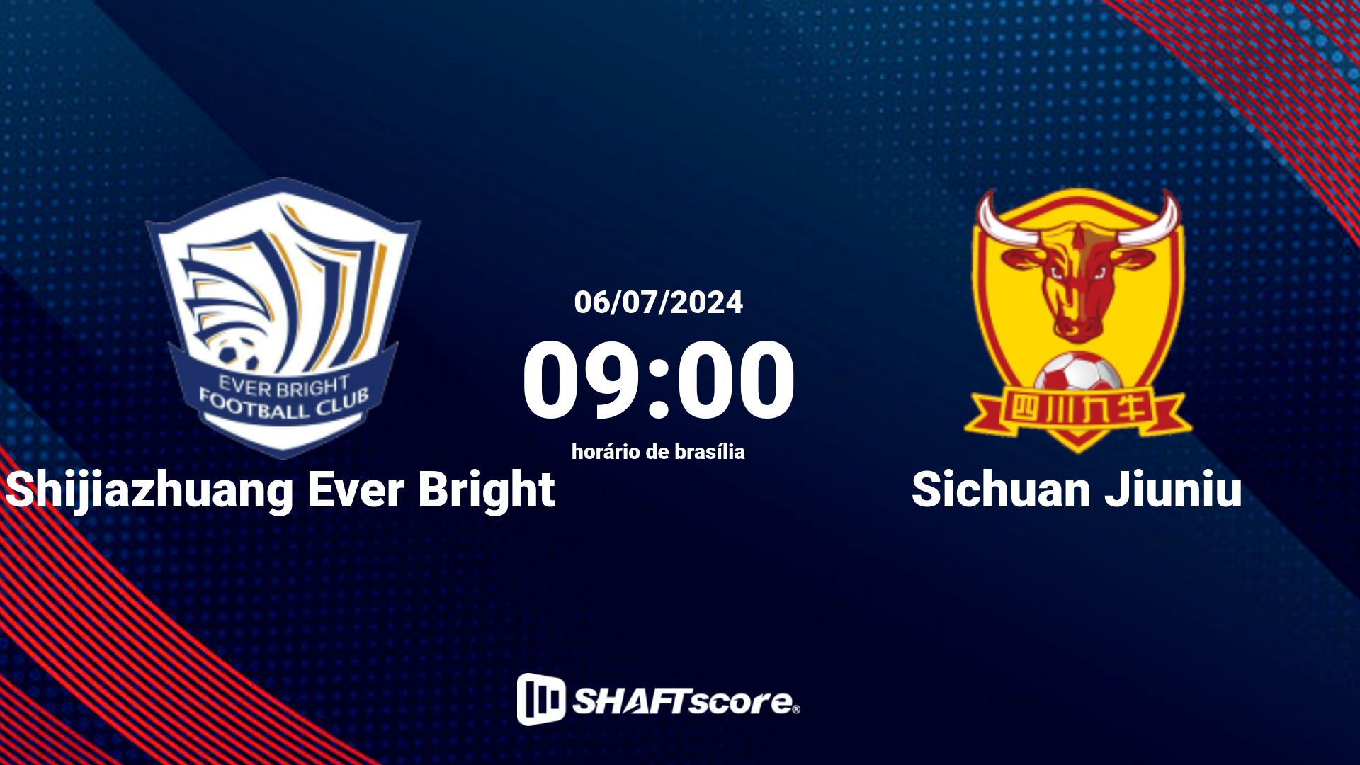 Estatísticas do jogo Shijiazhuang Ever Bright vs Sichuan Jiuniu 06.07 09:00