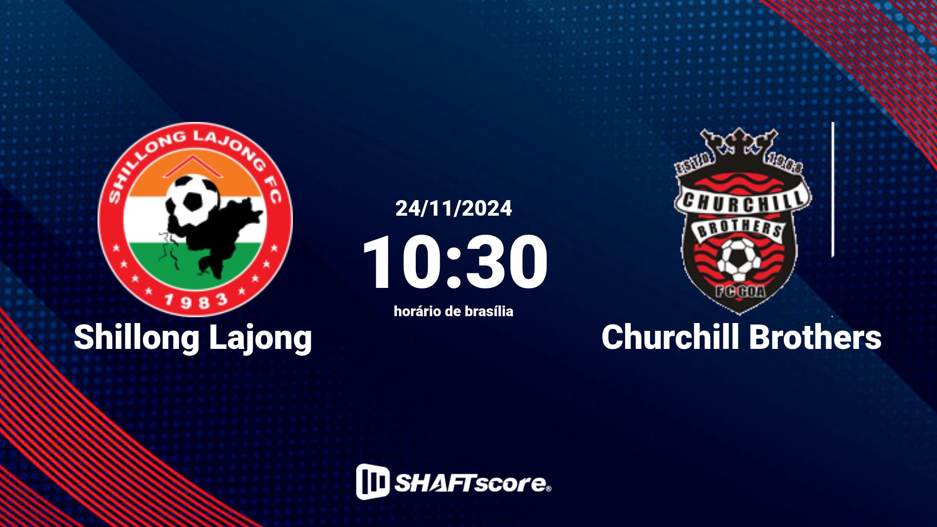 Estatísticas do jogo Shillong Lajong vs Churchill Brothers 24.11 10:30