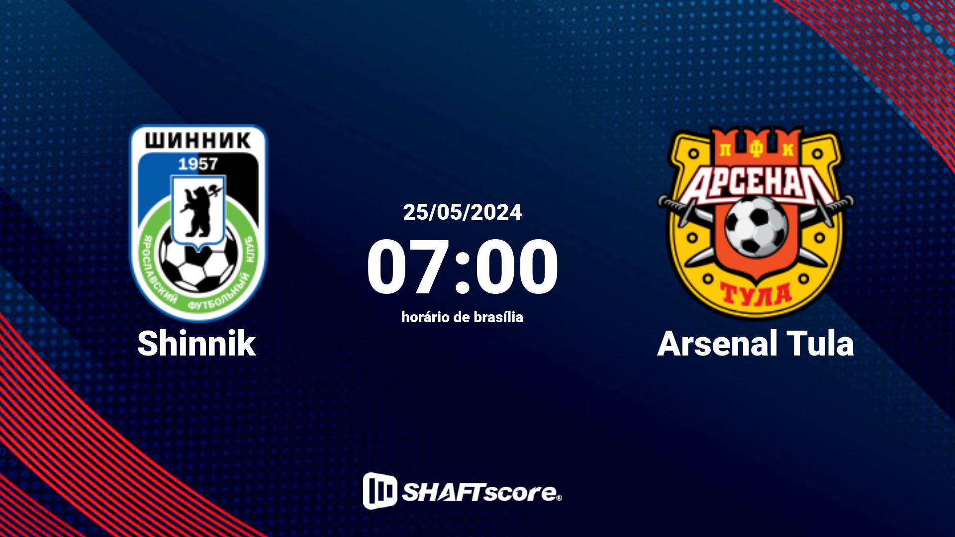 Estatísticas do jogo Shinnik vs Arsenal Tula 25.05 07:00