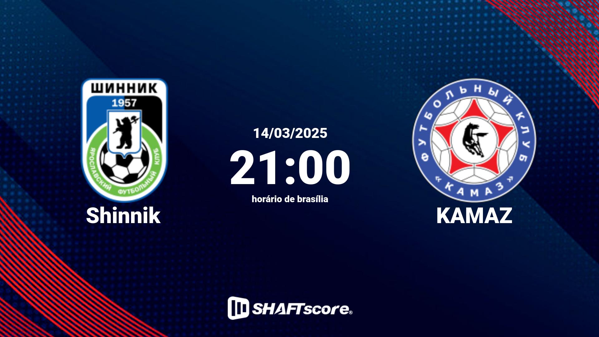 Estatísticas do jogo Shinnik vs KAMAZ 14.03 21:00