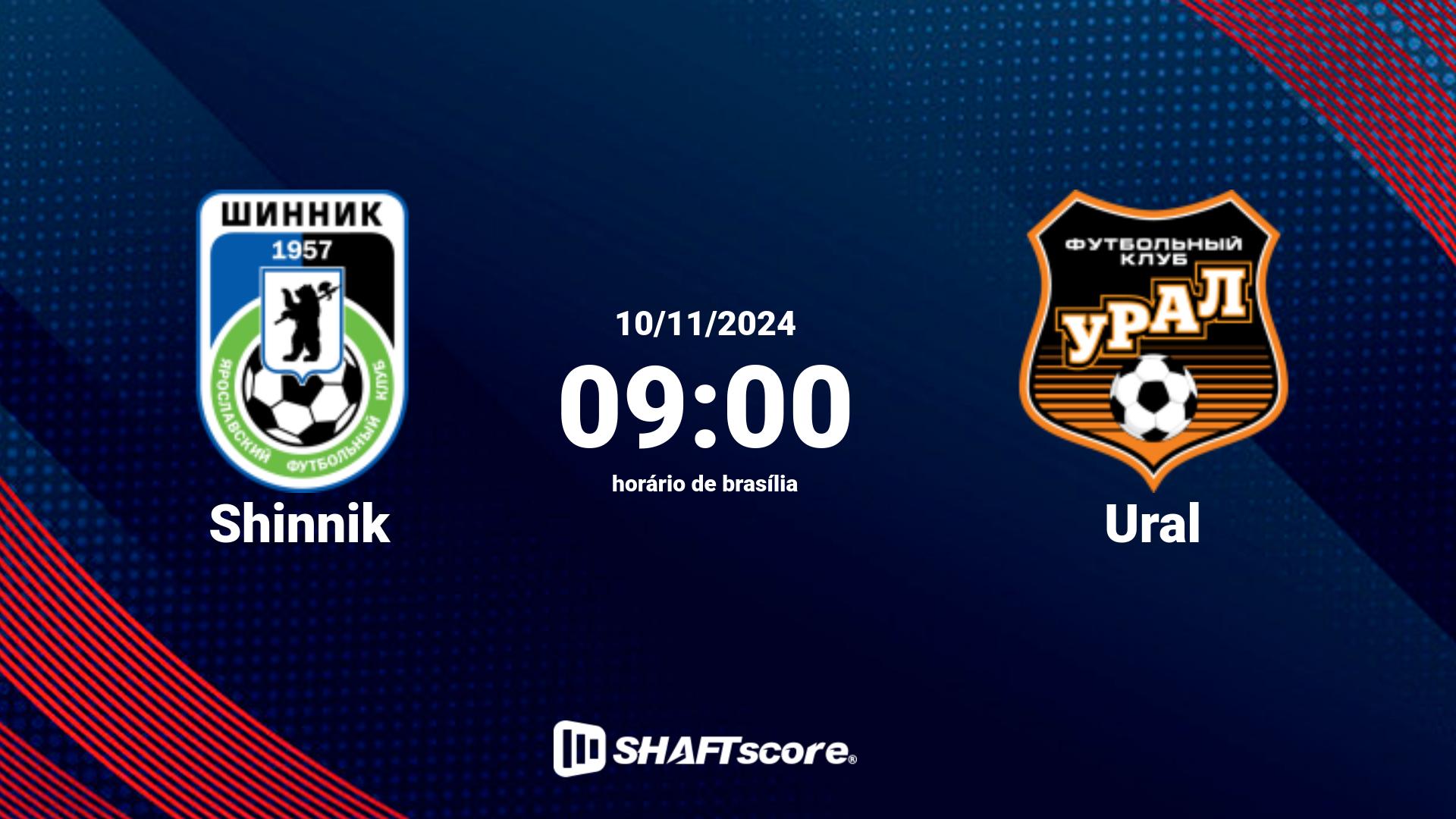 Estatísticas do jogo Shinnik vs Ural 10.11 09:00