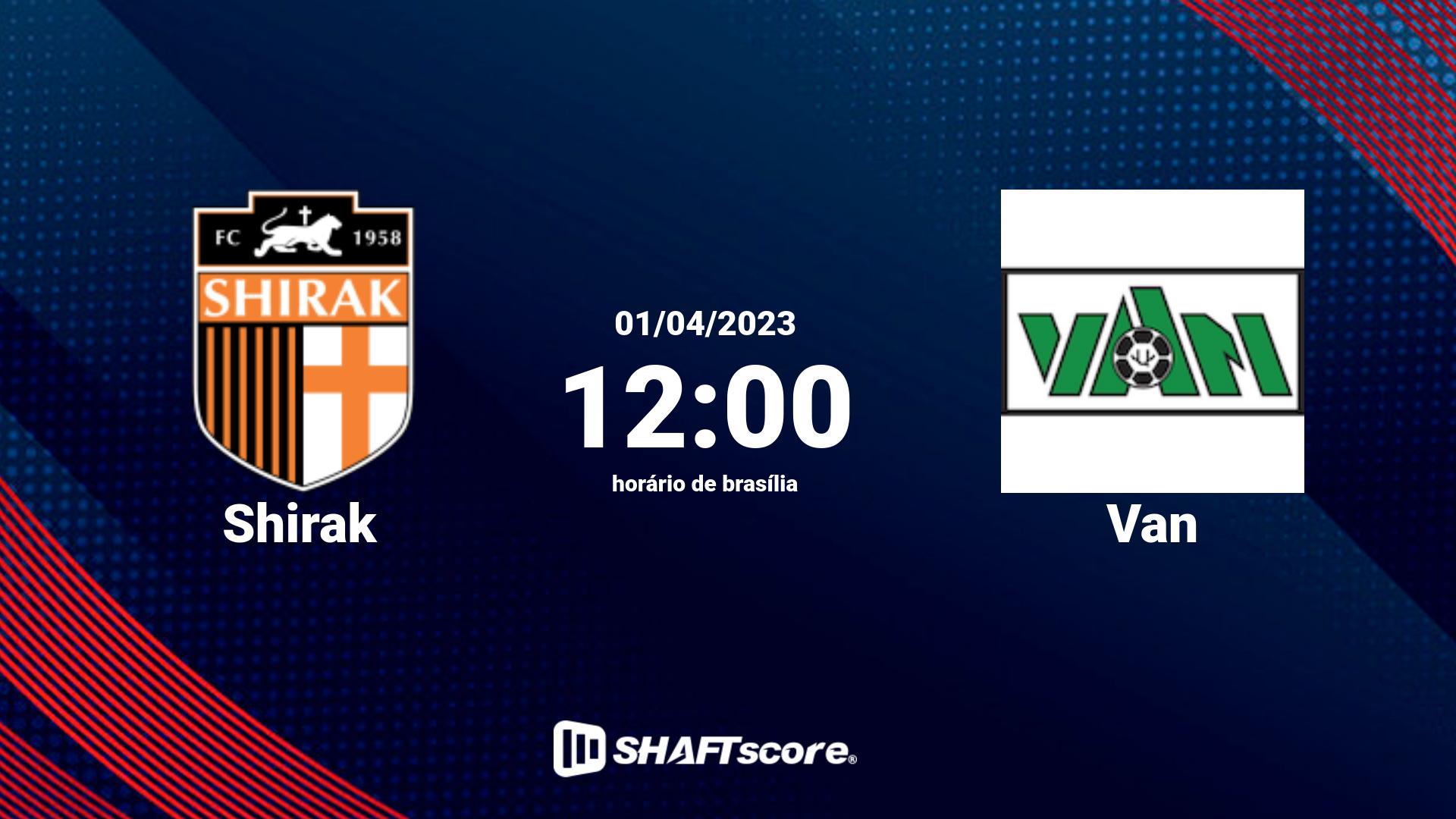 Estatísticas do jogo Shirak vs Van 01.04 12:00