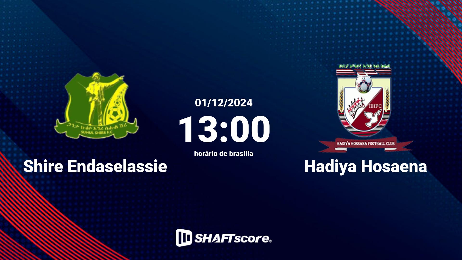 Estatísticas do jogo Shire Endaselassie vs Hadiya Hosaena 01.12 13:00