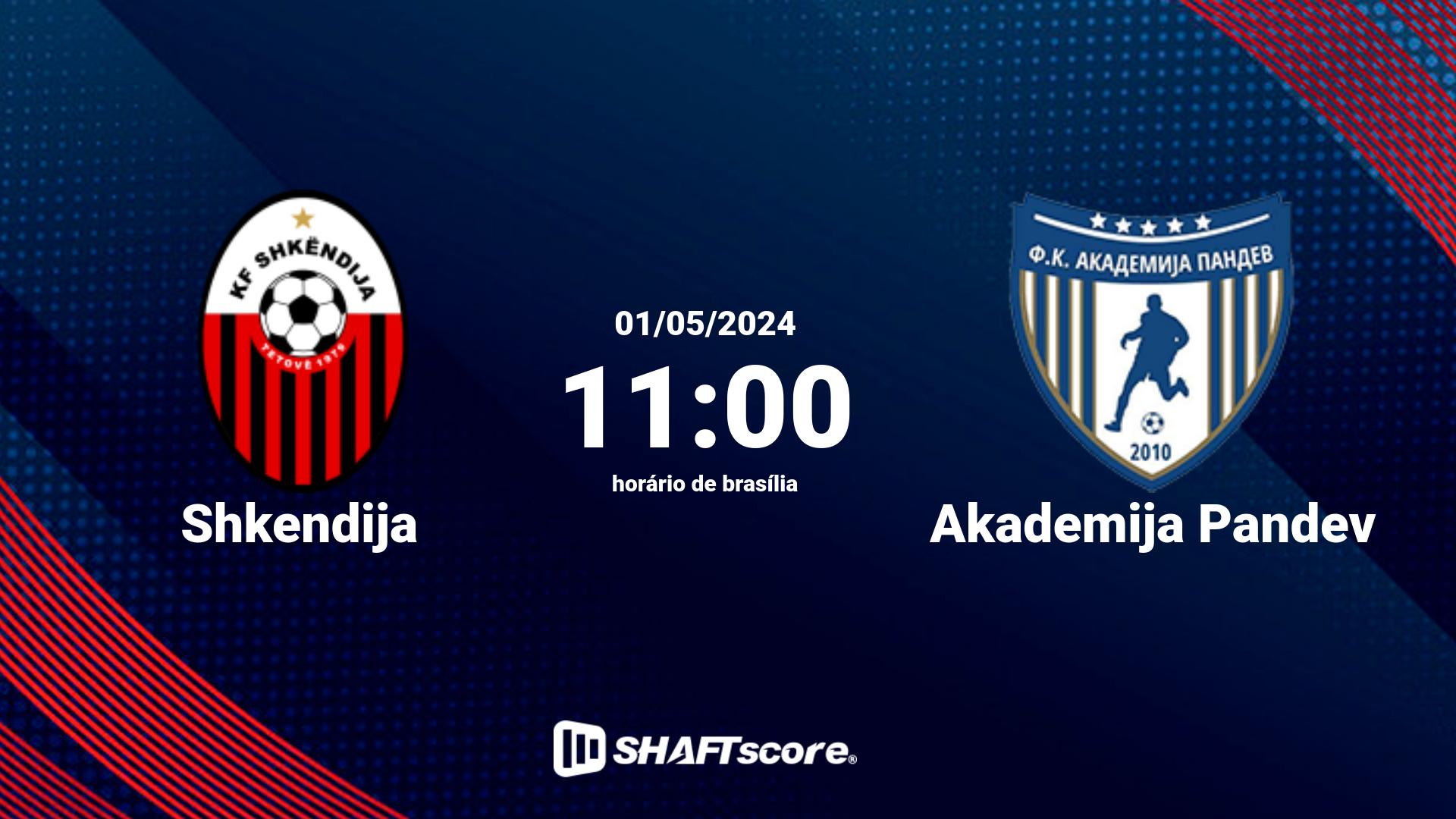 Estatísticas do jogo Shkendija vs Akademija Pandev 01.05 11:00