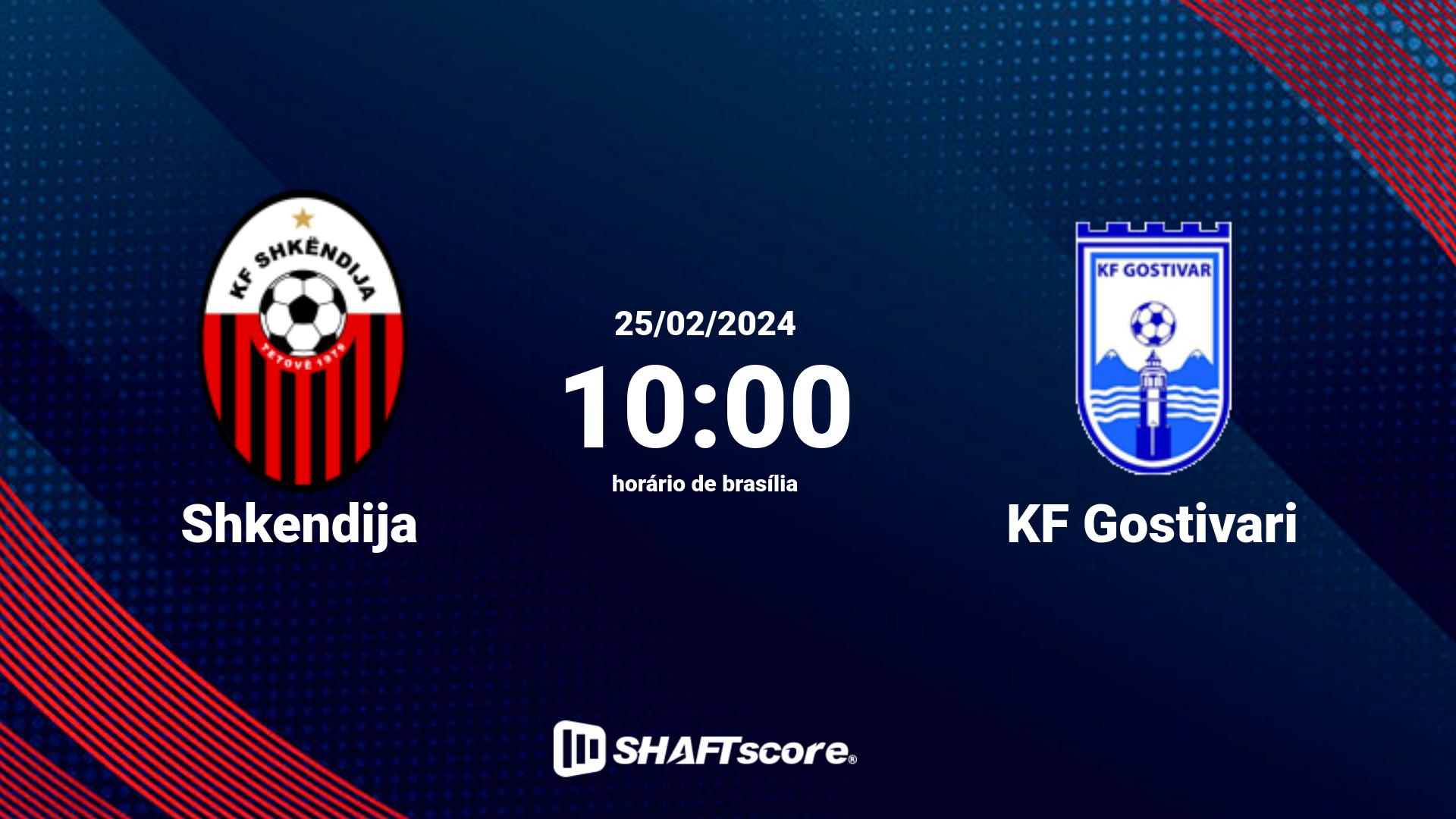 Estatísticas do jogo Shkendija vs KF Gostivari 25.02 10:00