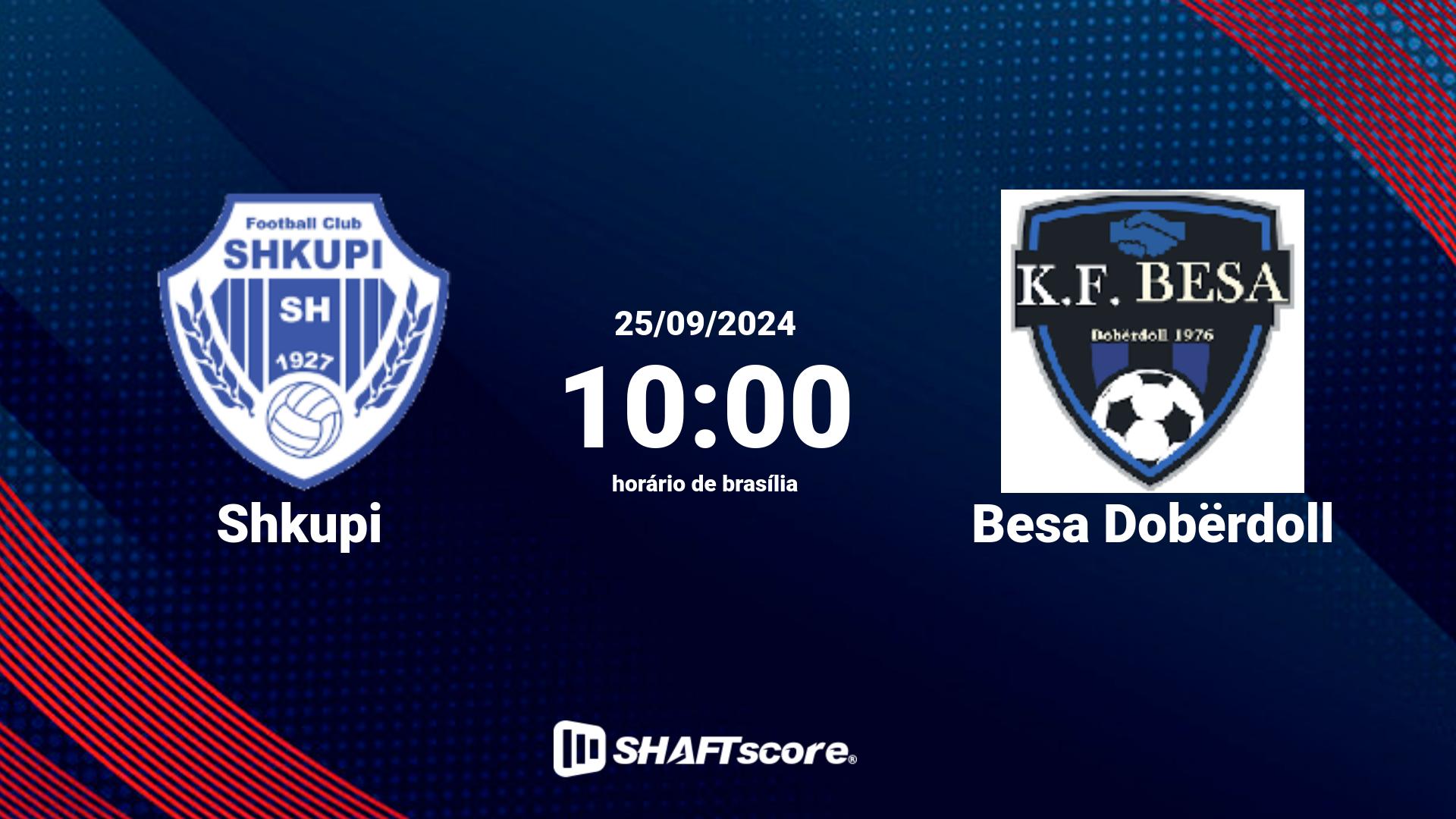 Estatísticas do jogo Shkupi vs Besa Dobërdoll 25.09 10:00