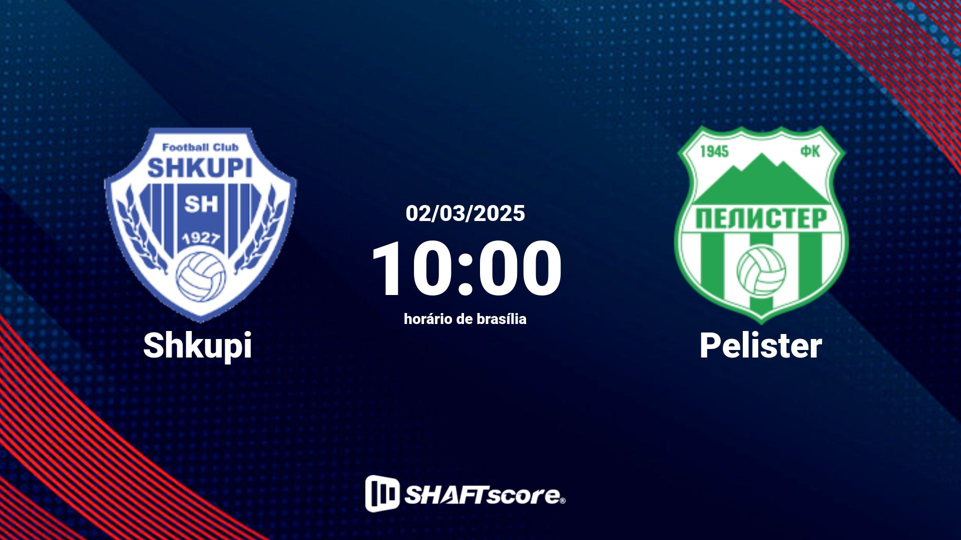 Estatísticas do jogo Shkupi vs Pelister 02.03 10:00