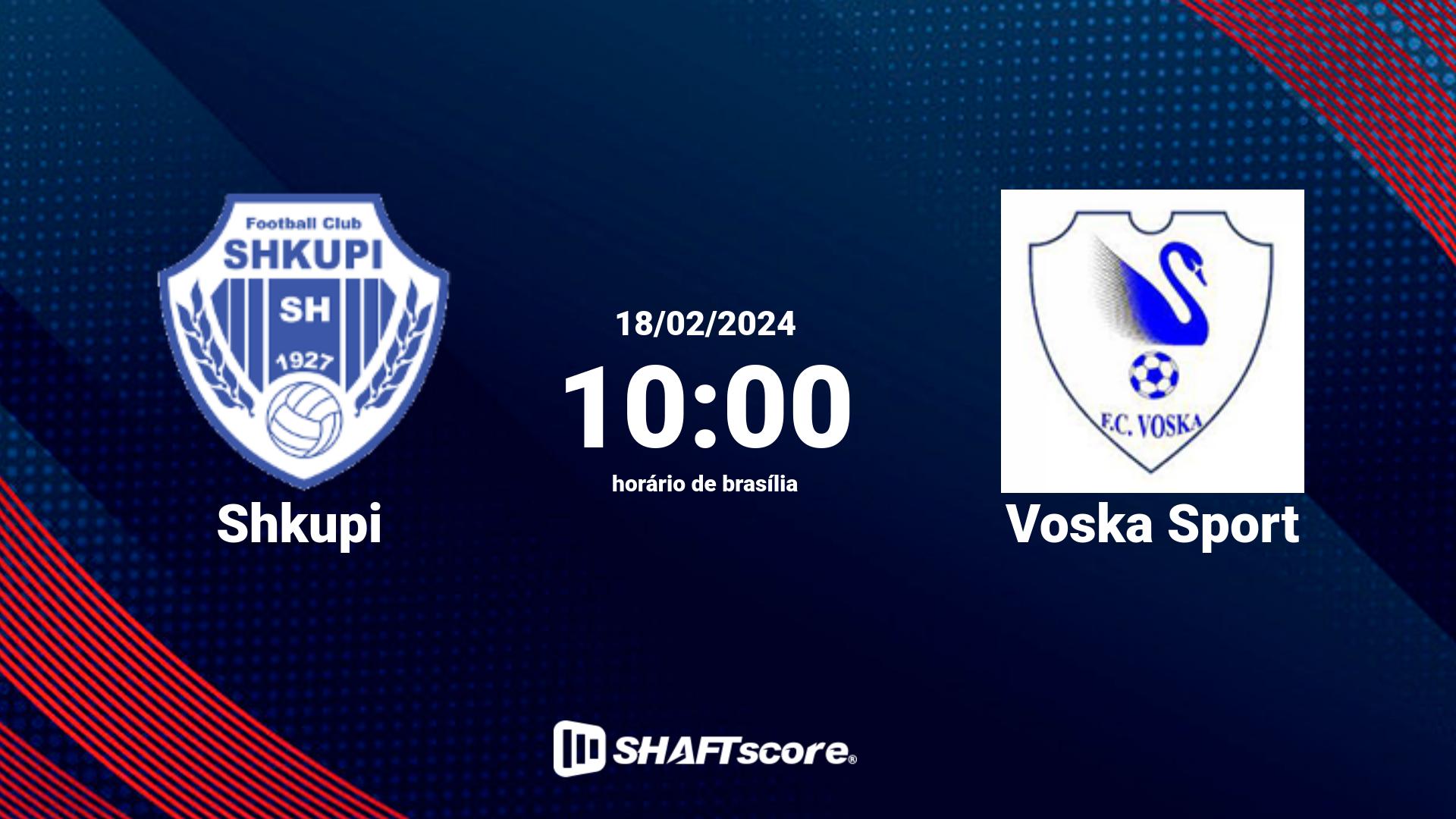 Estatísticas do jogo Shkupi vs Voska Sport 18.02 10:00