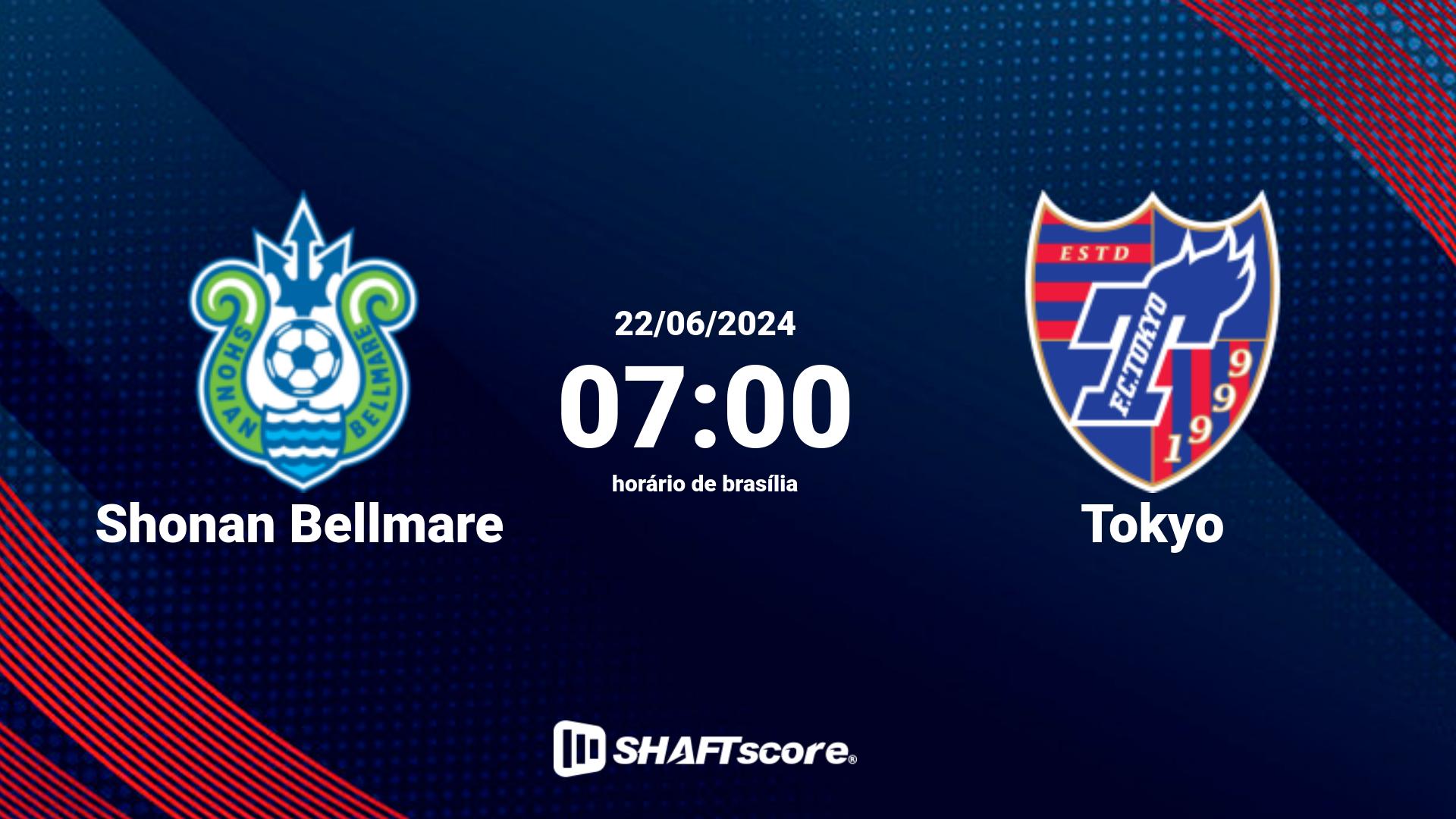 Estatísticas do jogo Shonan Bellmare vs Tokyo 22.06 07:00