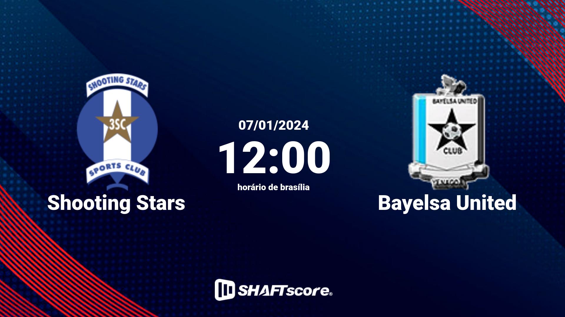 Estatísticas do jogo Shooting Stars vs Bayelsa United 07.01 12:00