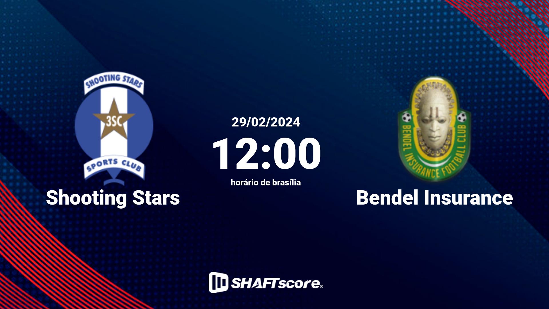 Estatísticas do jogo Shooting Stars vs Bendel Insurance 29.02 12:00