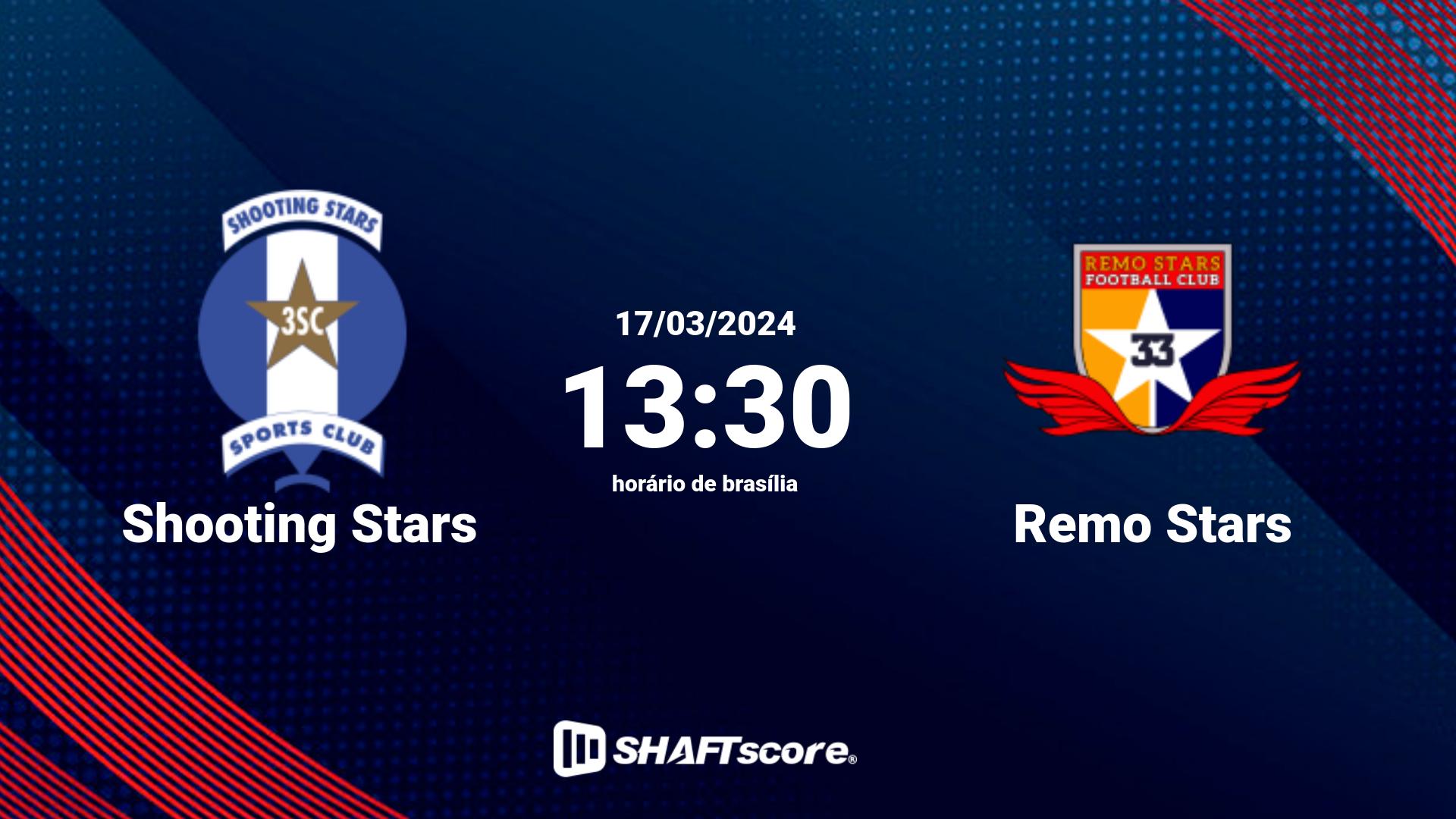 Estatísticas do jogo Shooting Stars vs Remo Stars 17.03 13:30