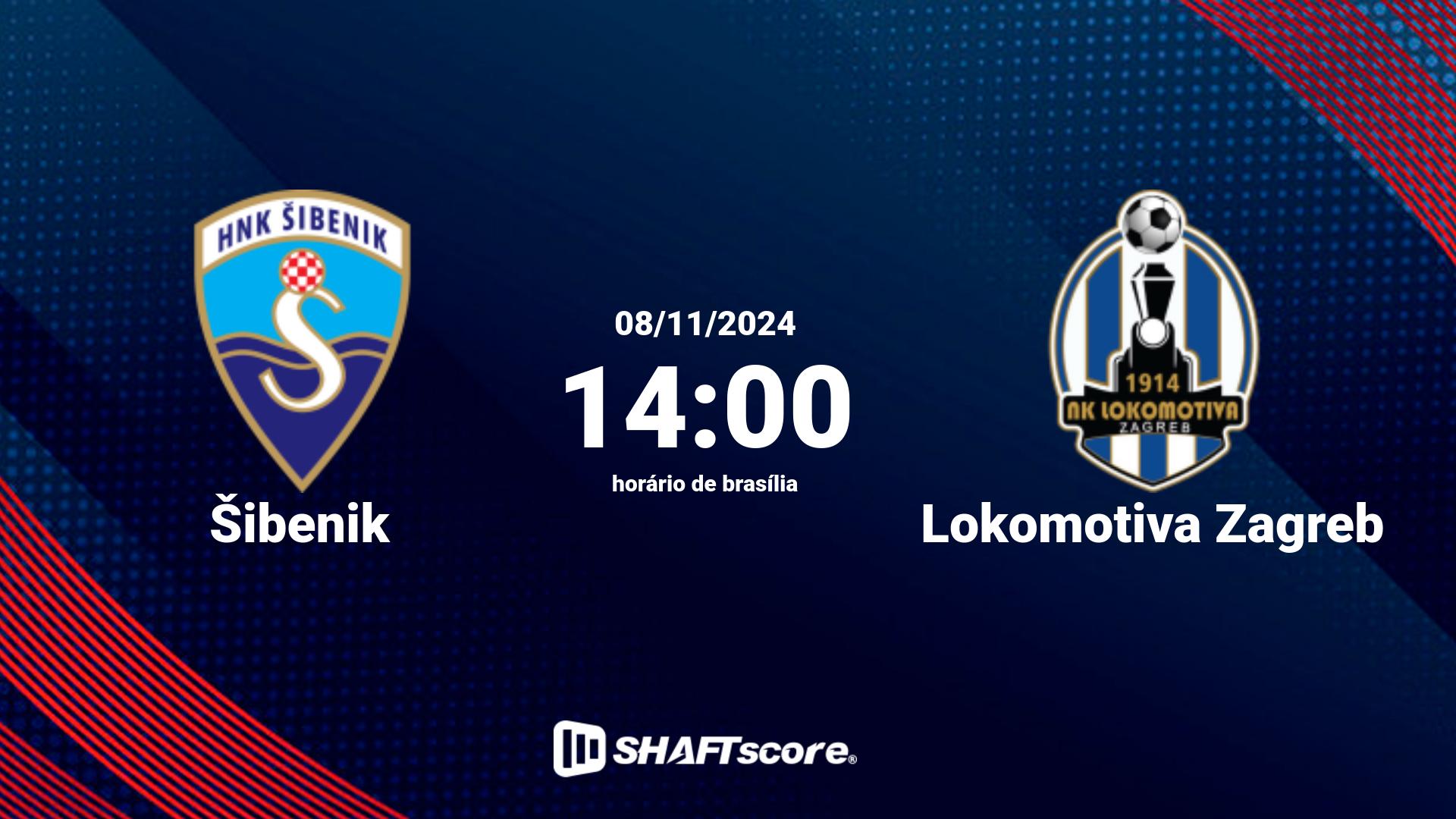 Estatísticas do jogo Šibenik vs Lokomotiva Zagreb 08.11 14:00