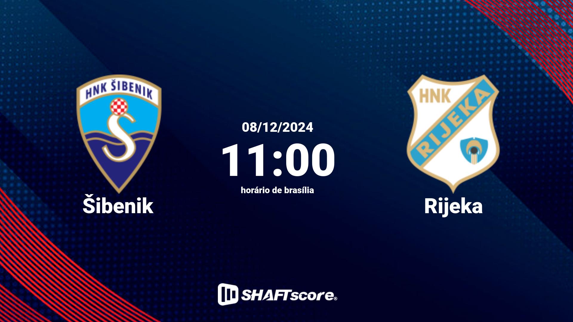 Estatísticas do jogo Šibenik vs Rijeka 08.12 11:00