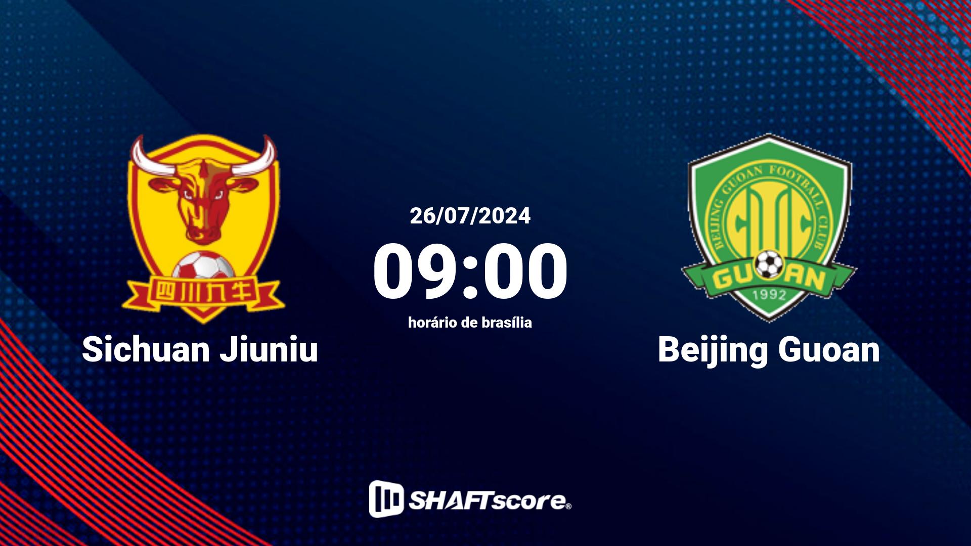 Estatísticas do jogo Sichuan Jiuniu vs Beijing Guoan 26.07 09:00