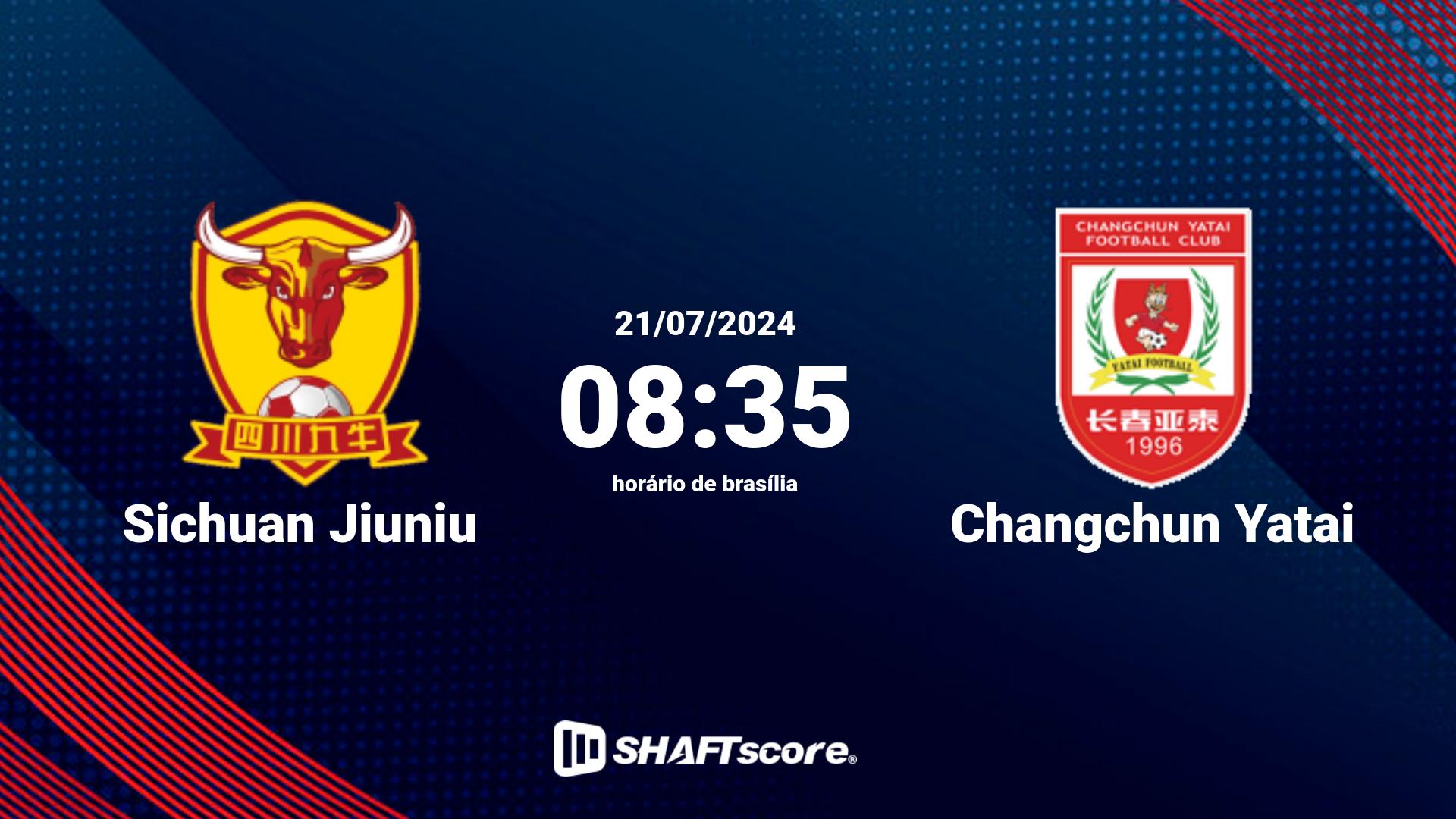 Estatísticas do jogo Sichuan Jiuniu vs Changchun Yatai 21.07 08:35