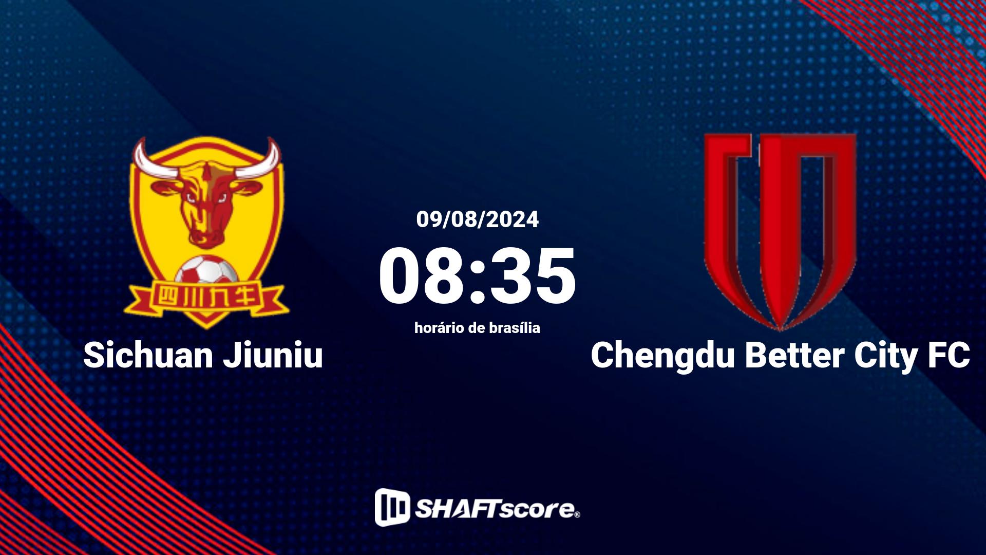 Estatísticas do jogo Sichuan Jiuniu vs Chengdu Better City FC 09.08 08:35