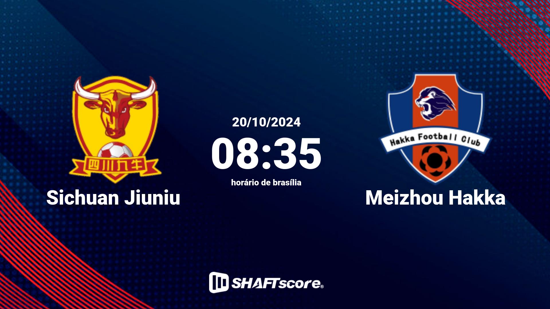 Estatísticas do jogo Sichuan Jiuniu vs Meizhou Hakka 20.10 08:35