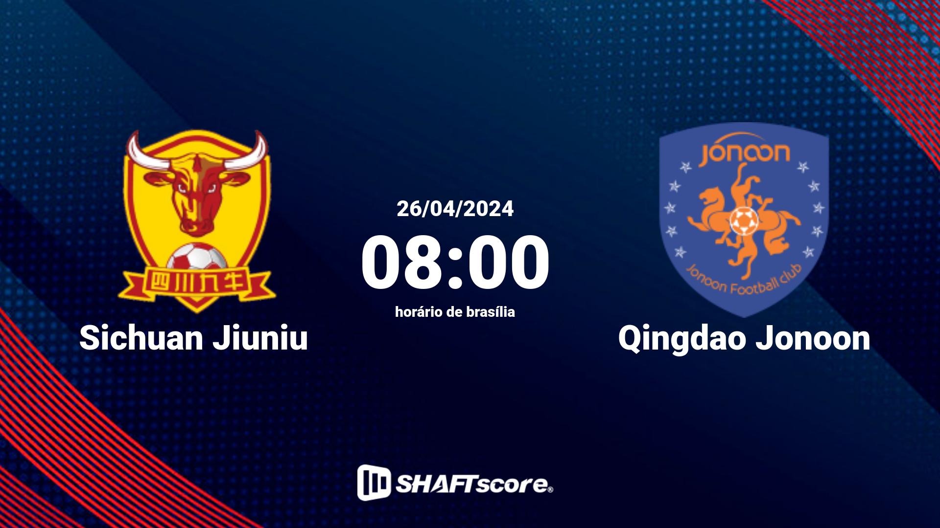 Estatísticas do jogo Sichuan Jiuniu vs Qingdao Jonoon 26.04 08:00