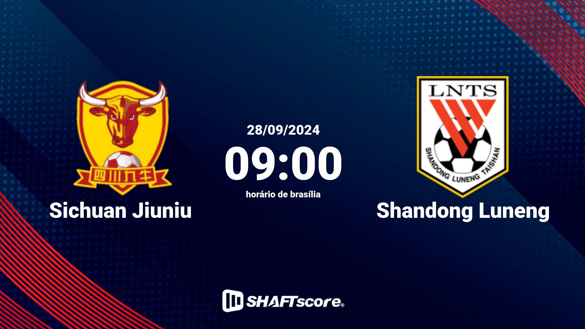 Estatísticas do jogo Sichuan Jiuniu vs Shandong Luneng 28.09 09:00