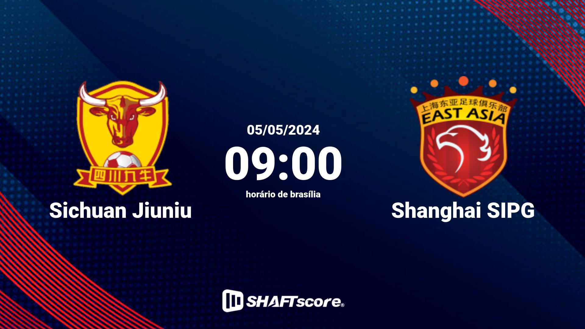 Estatísticas do jogo Sichuan Jiuniu vs Shanghai SIPG 05.05 09:00