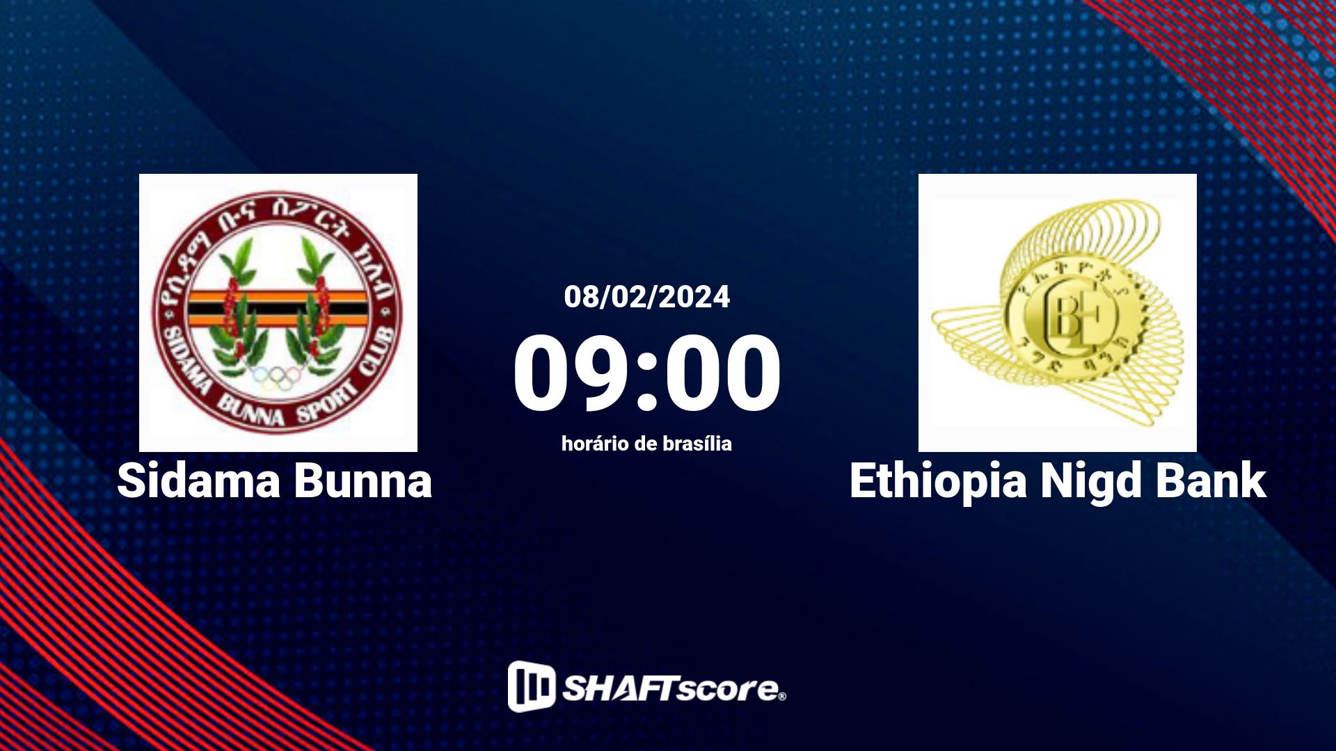 Estatísticas do jogo Sidama Bunna vs Ethiopia Nigd Bank 08.02 09:00