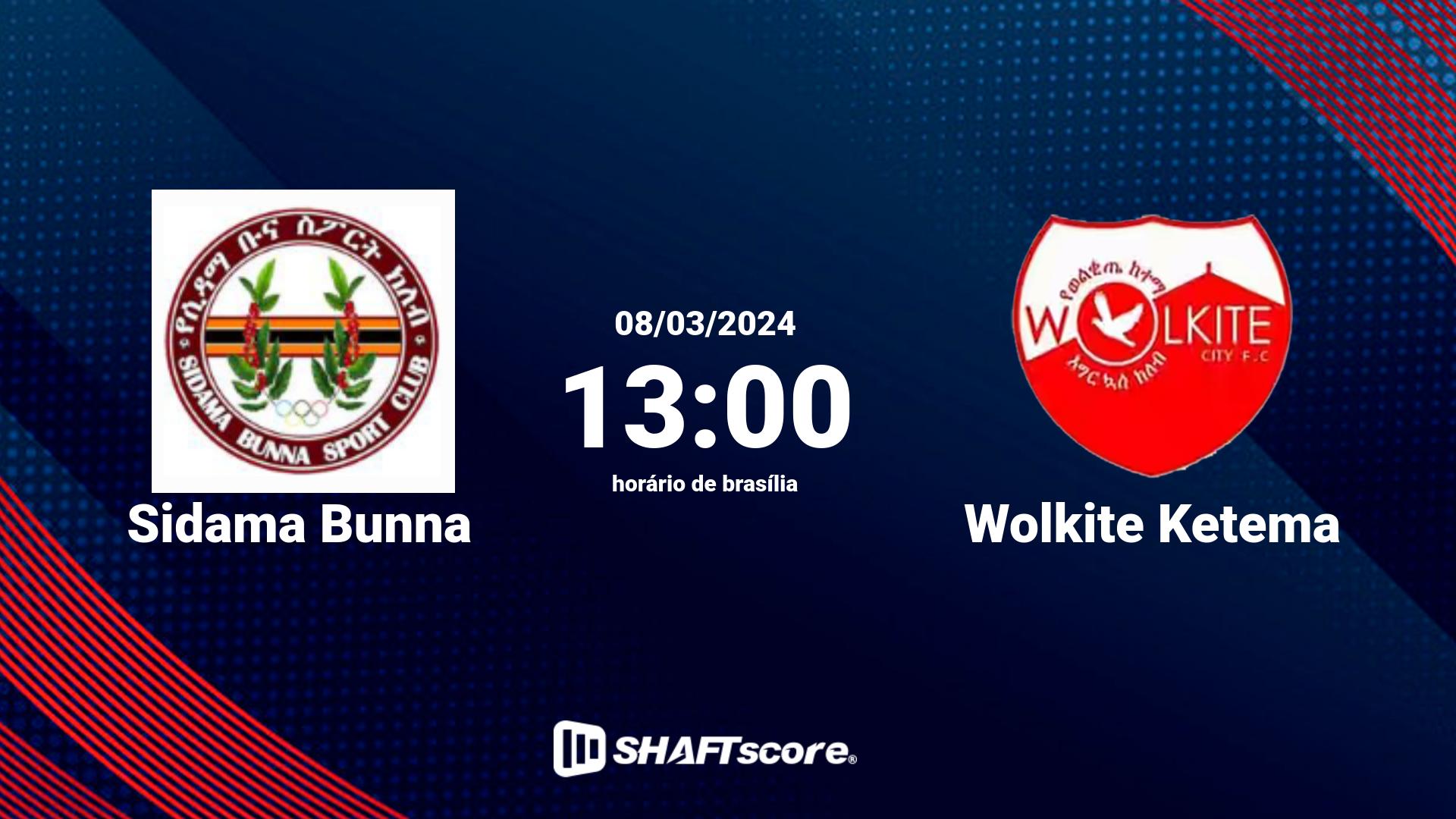 Estatísticas do jogo Sidama Bunna vs Wolkite Ketema 08.03 13:00