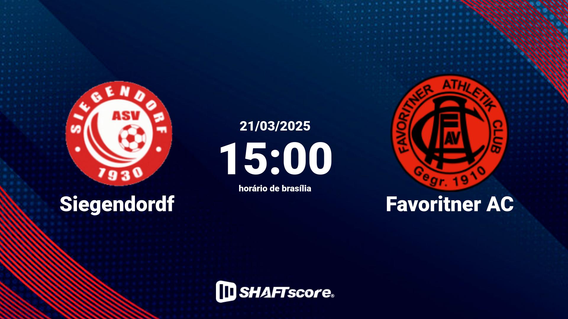 Estatísticas do jogo Siegendordf vs Favoritner AC 21.03 15:00