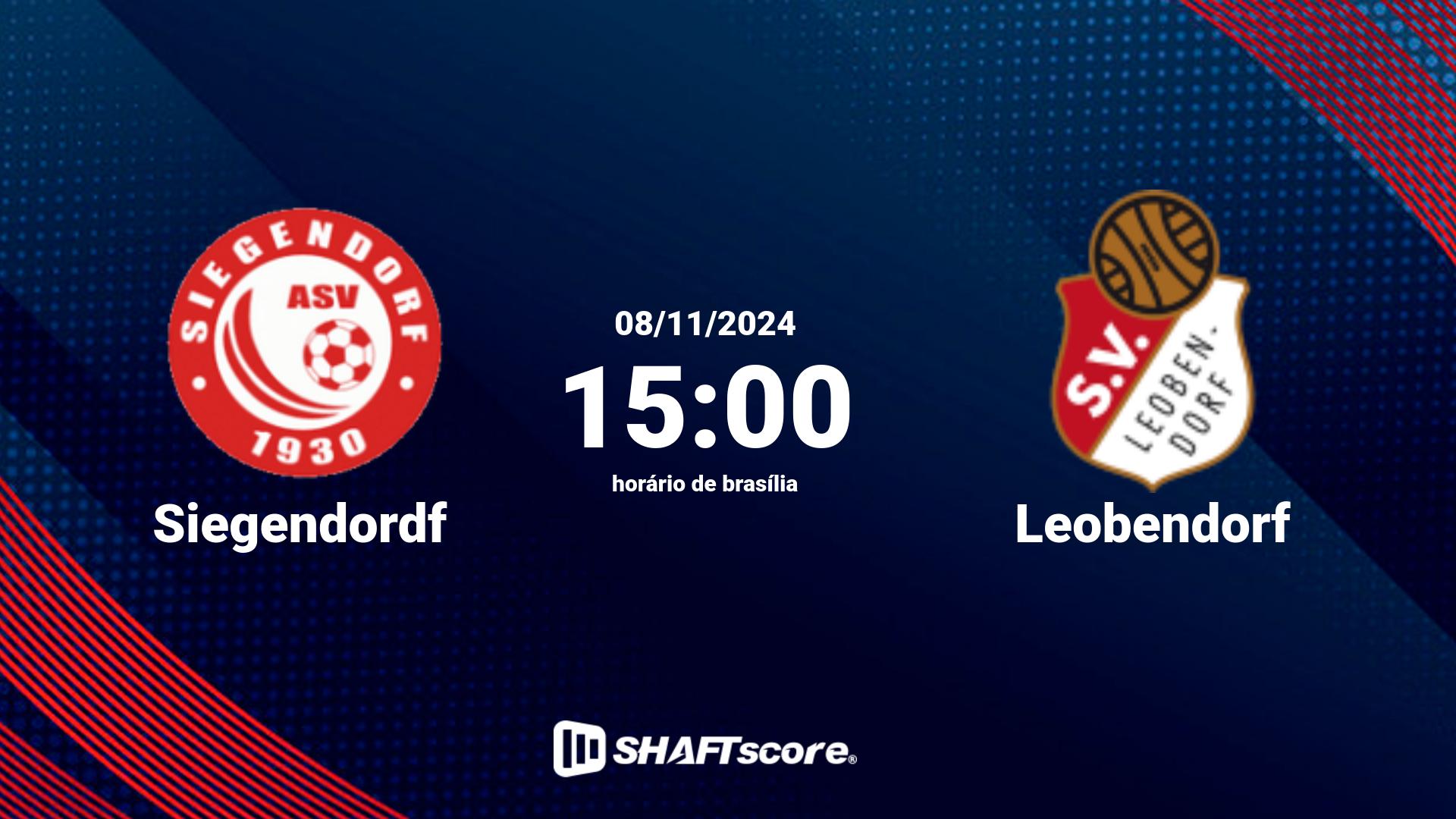 Estatísticas do jogo Siegendordf vs Leobendorf 08.11 15:00