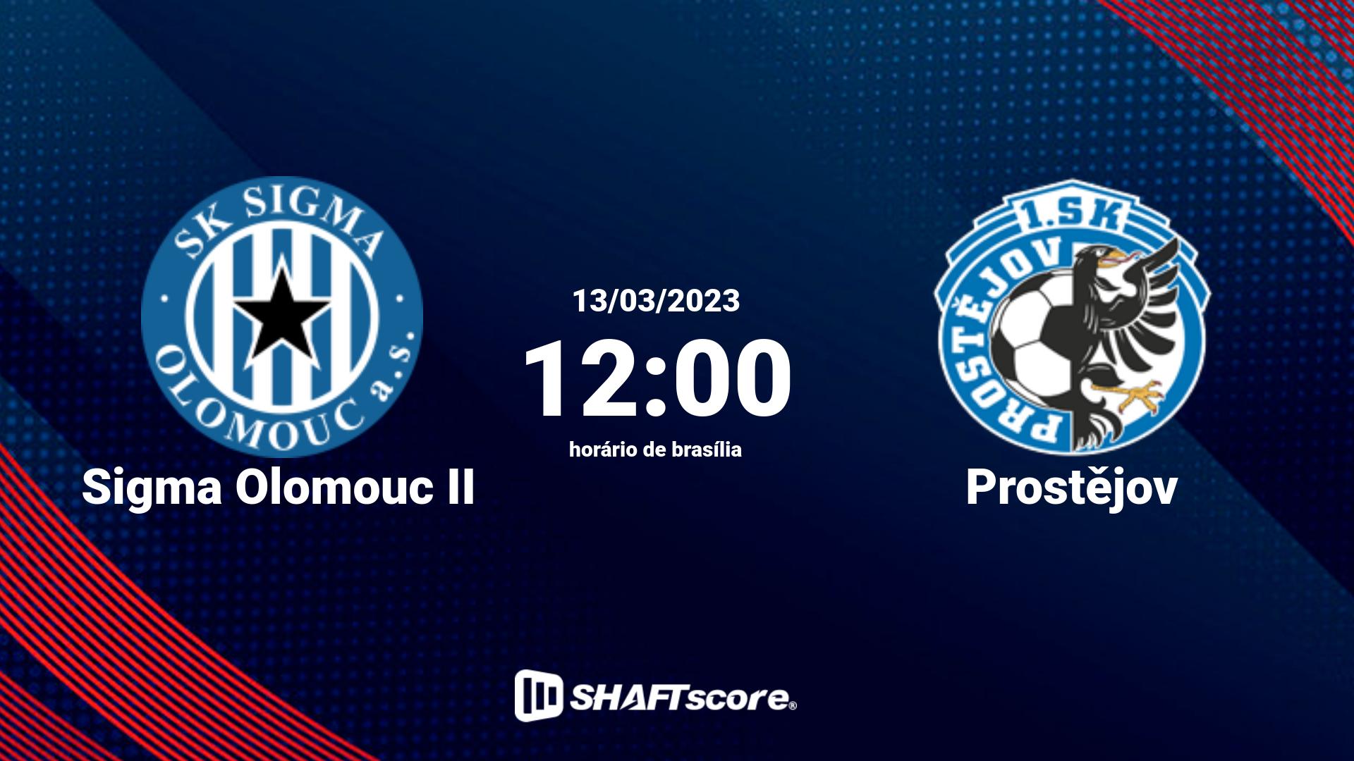 Estatísticas do jogo Sigma Olomouc II vs Prostějov 13.03 12:00