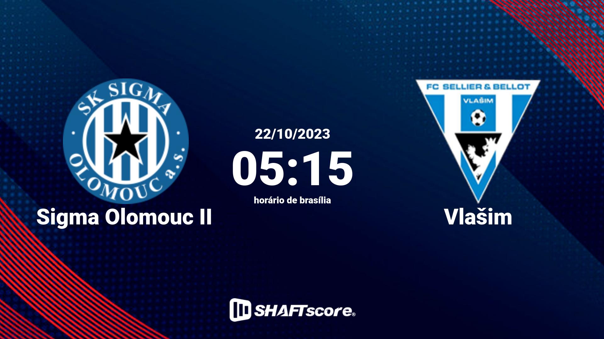 Estatísticas do jogo Sigma Olomouc II vs Vlašim 22.10 05:15