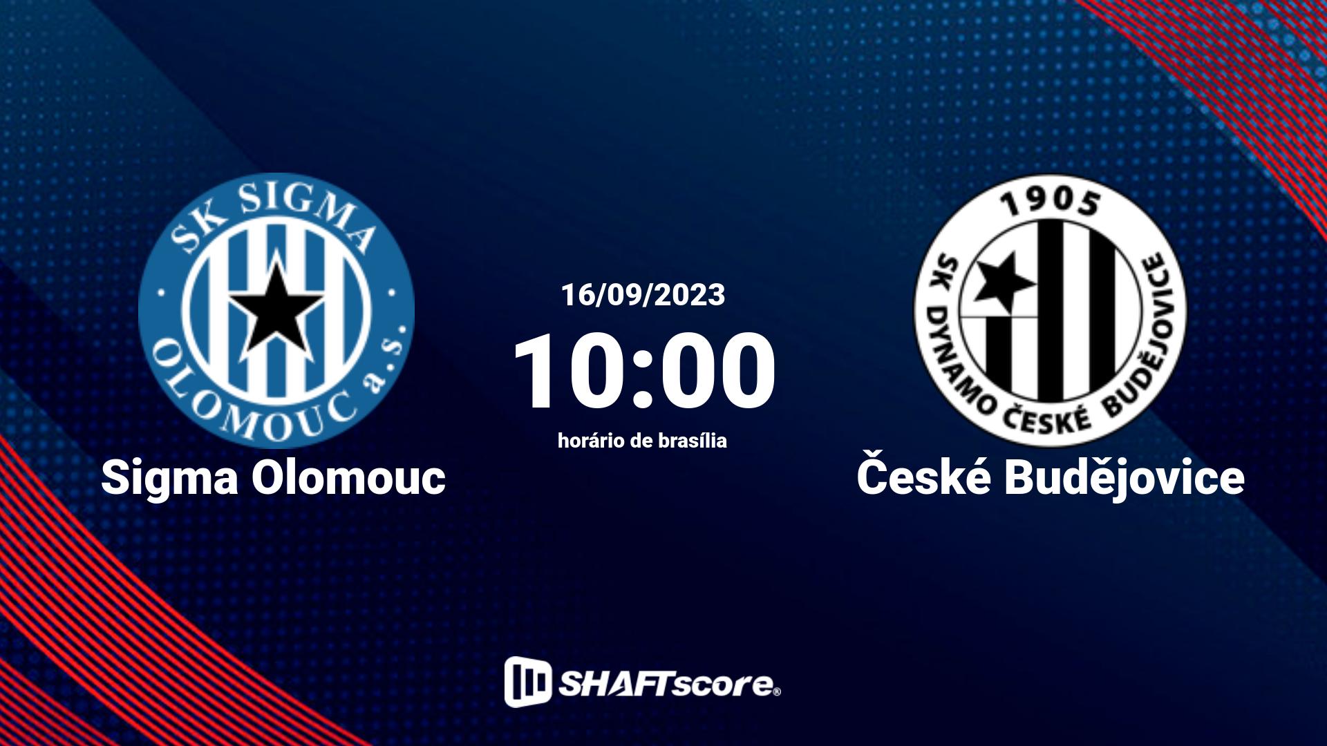 Estatísticas do jogo Sigma Olomouc vs České Budějovice 16.09 10:00