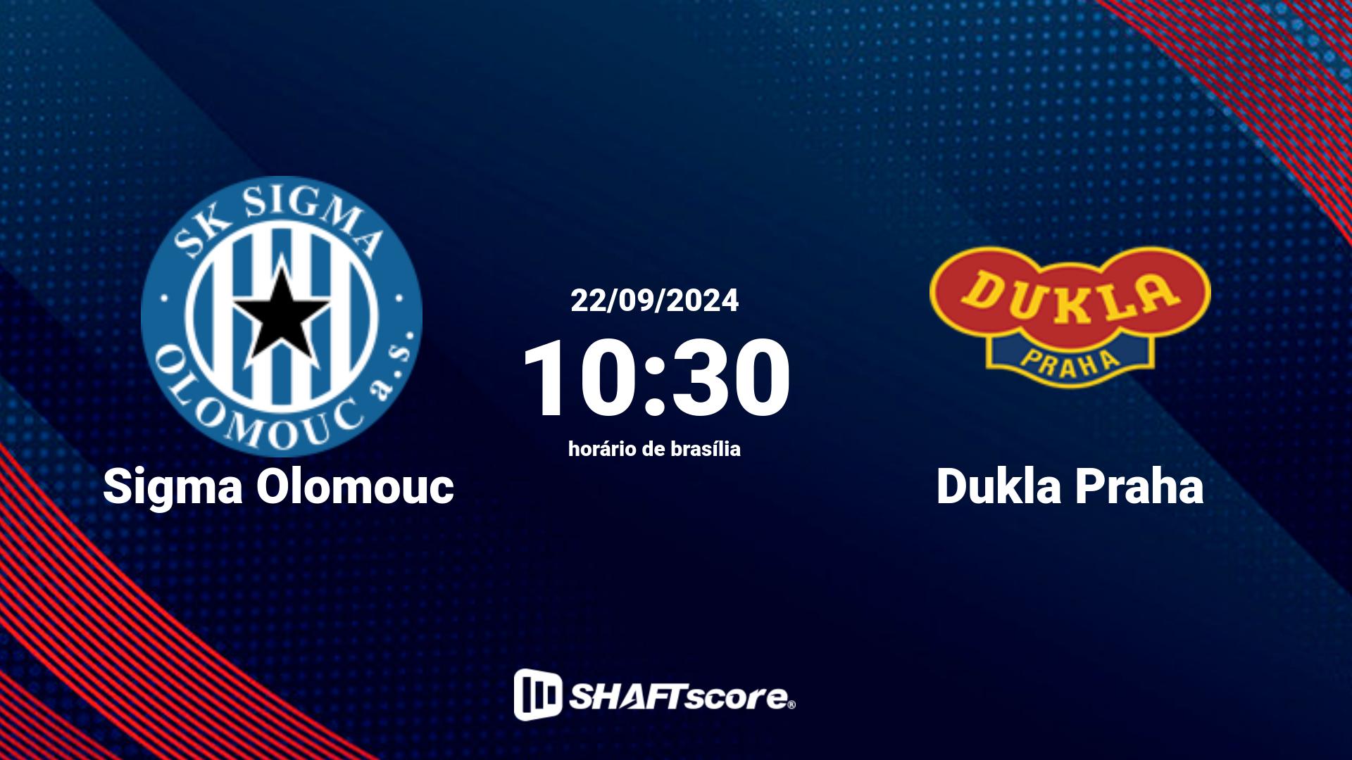 Estatísticas do jogo Sigma Olomouc vs Dukla Praha 22.09 10:30