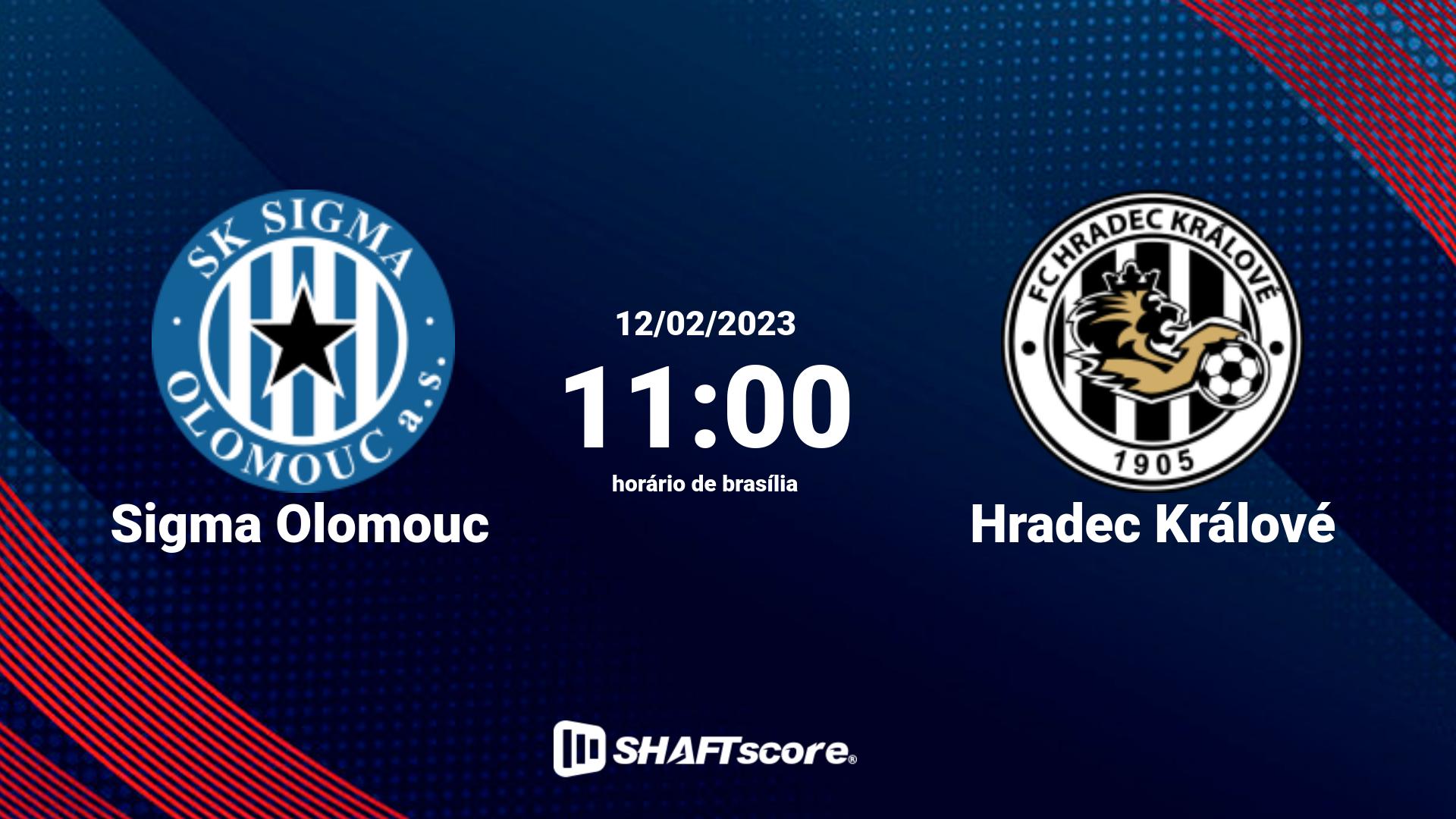 Estatísticas do jogo Sigma Olomouc vs Hradec Králové 12.02 11:00