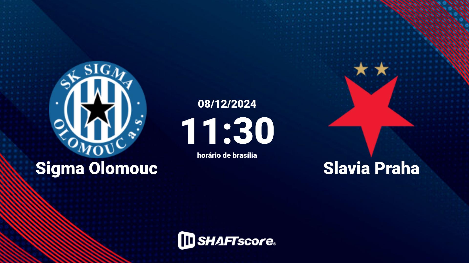 Estatísticas do jogo Sigma Olomouc vs Slavia Praha 08.12 11:30