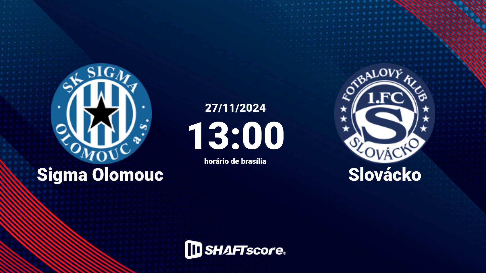 Estatísticas do jogo Sigma Olomouc vs Slovácko 27.11 13:00