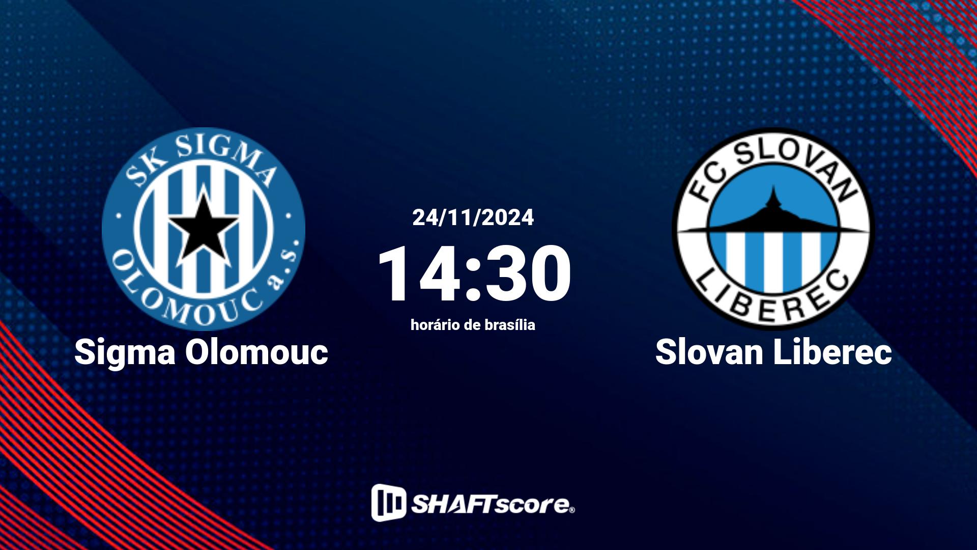 Estatísticas do jogo Sigma Olomouc vs Slovan Liberec 24.11 14:30