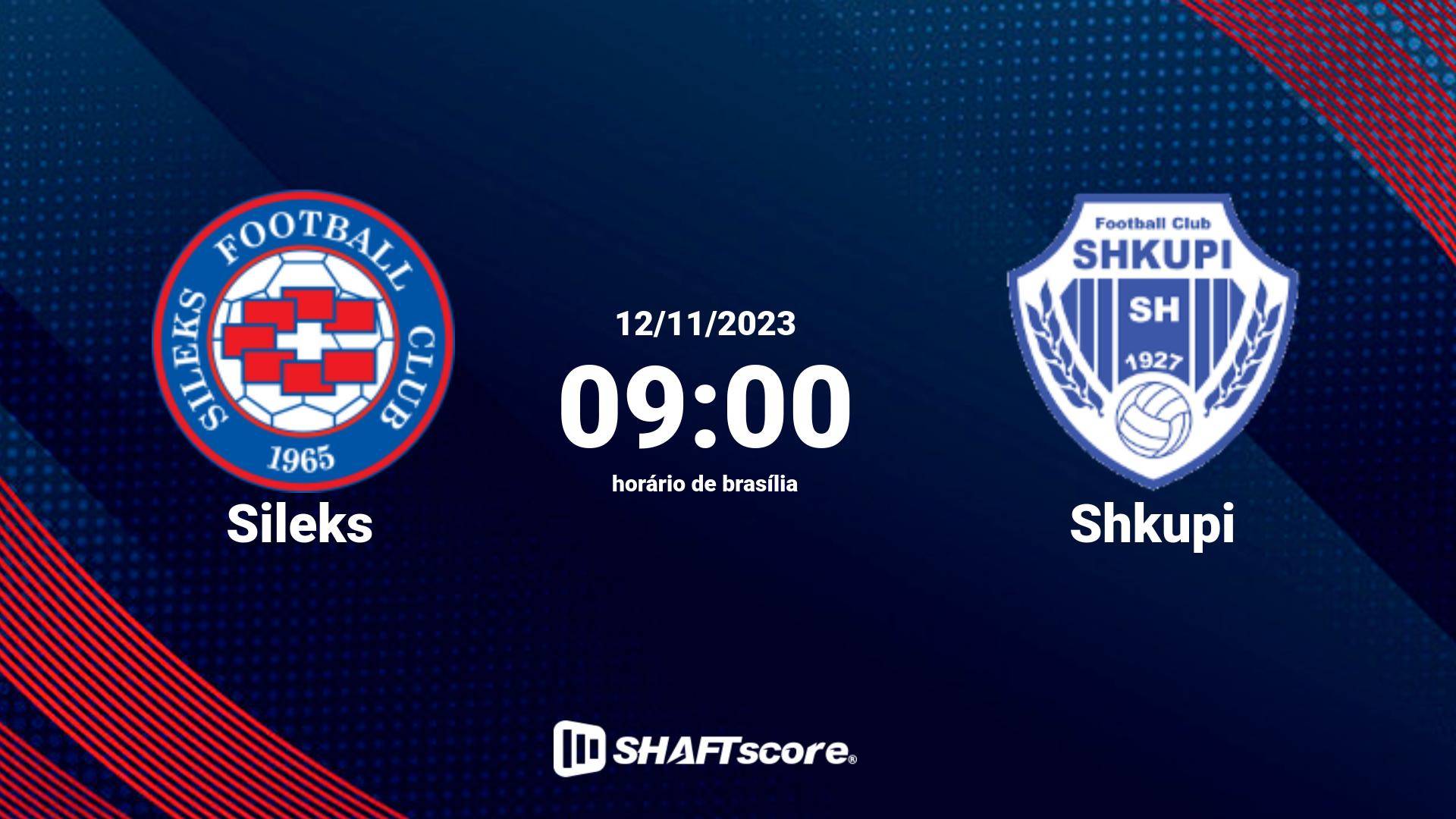 Estatísticas do jogo Sileks vs Shkupi 12.11 09:00