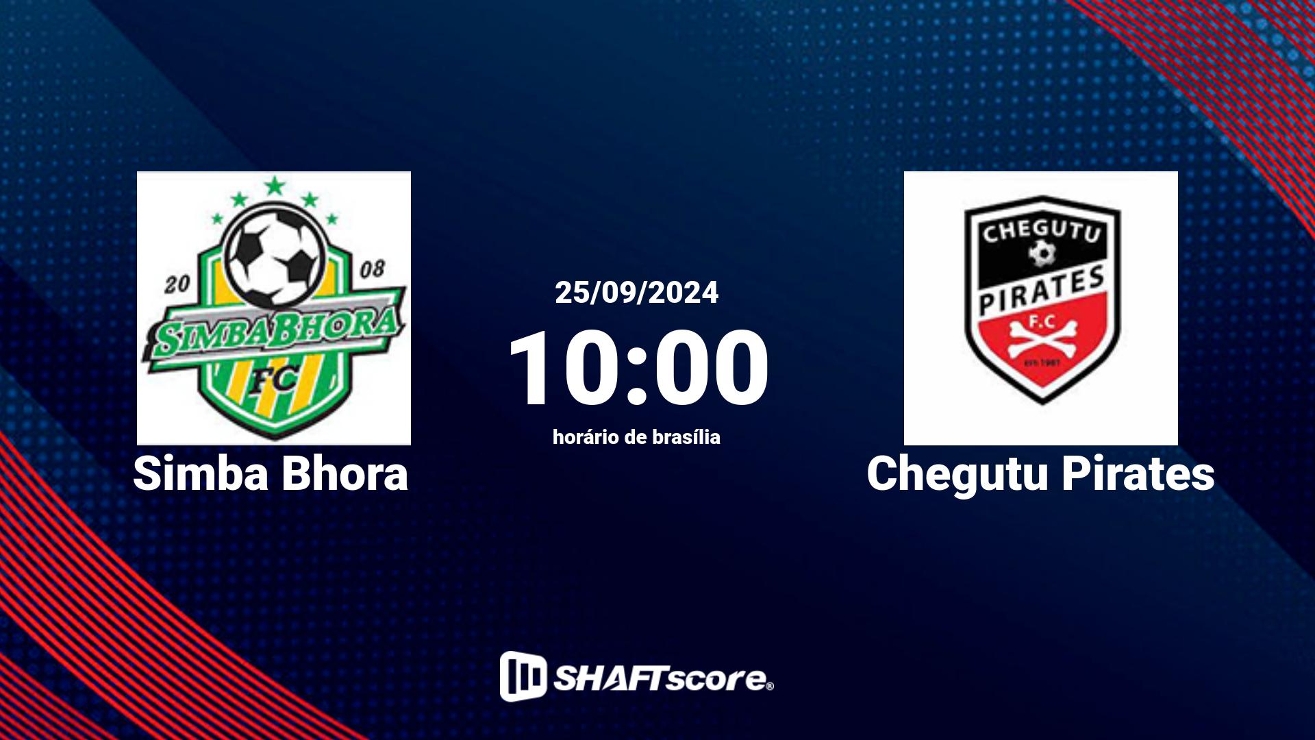 Estatísticas do jogo Simba Bhora vs Chegutu Pirates 25.09 10:00