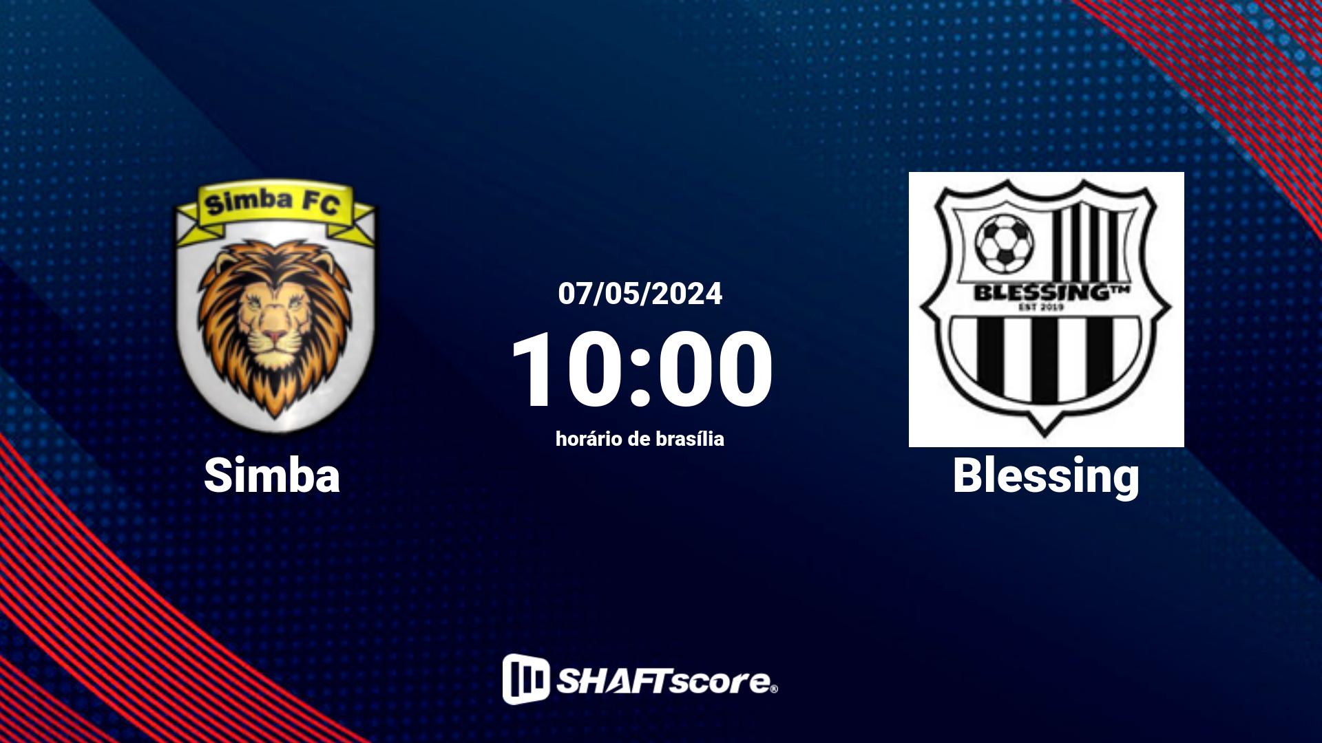 Estatísticas do jogo Simba vs Blessing 07.05 10:00