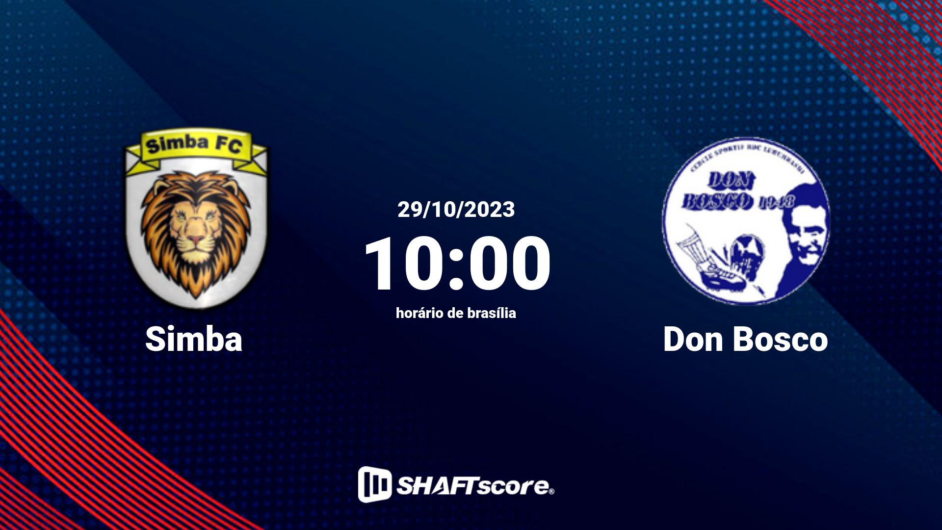 Estatísticas do jogo Simba vs Don Bosco 29.10 10:00