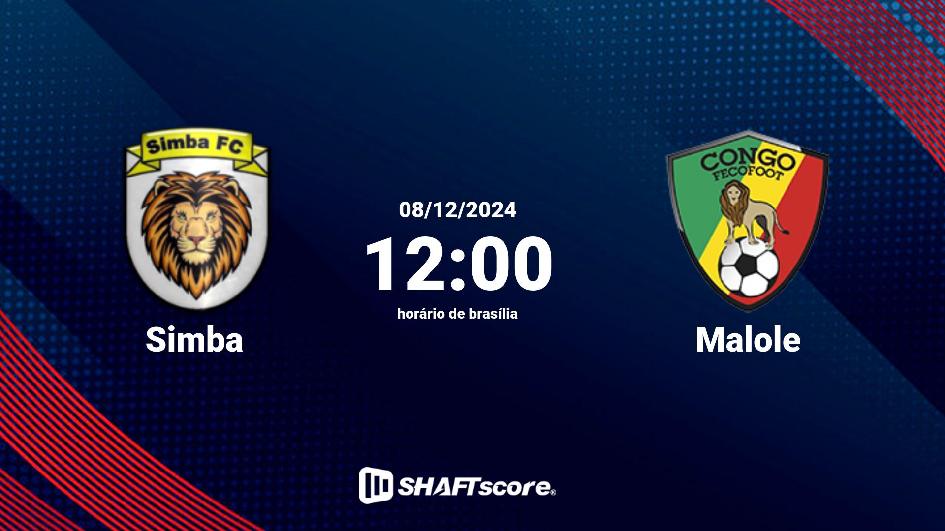 Estatísticas do jogo Simba vs Malole 08.12 12:00