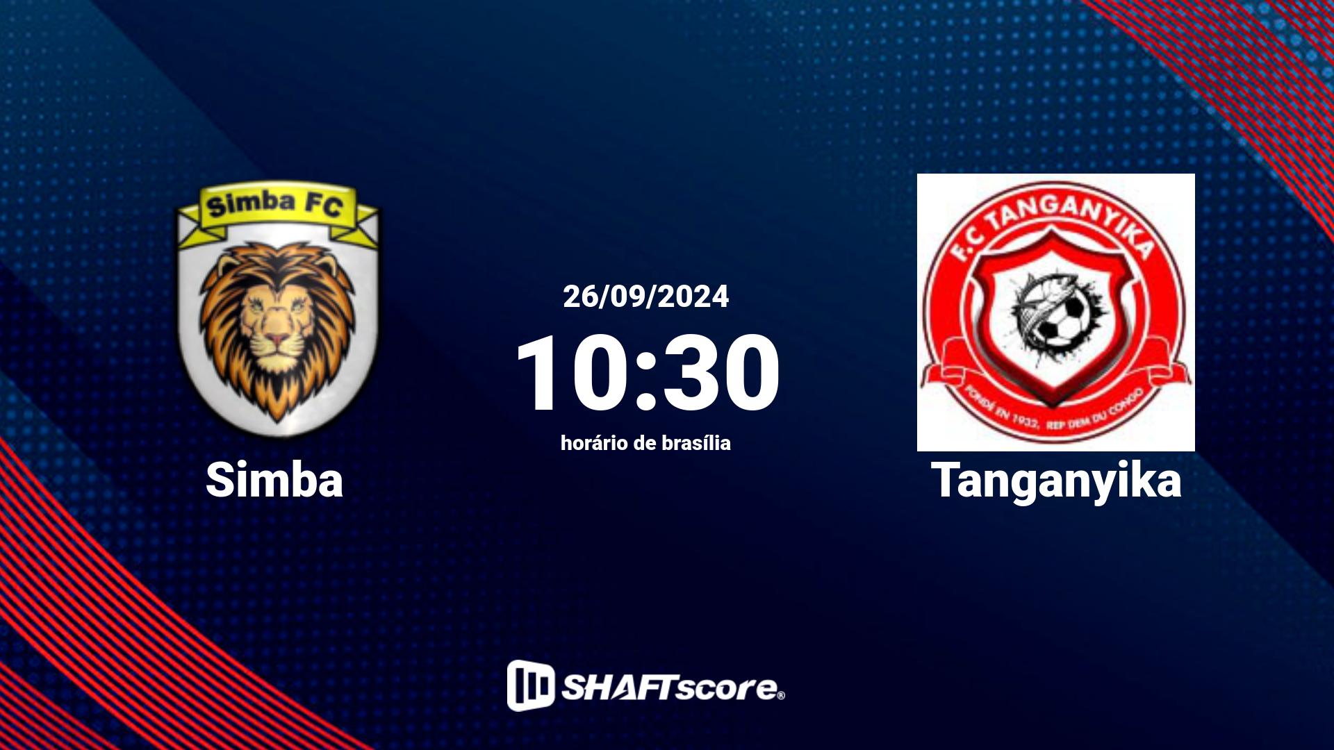 Estatísticas do jogo Simba vs Tanganyika 26.09 10:30