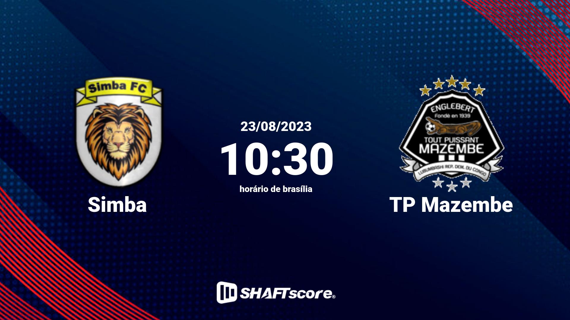 Estatísticas do jogo Simba vs TP Mazembe 23.08 10:30