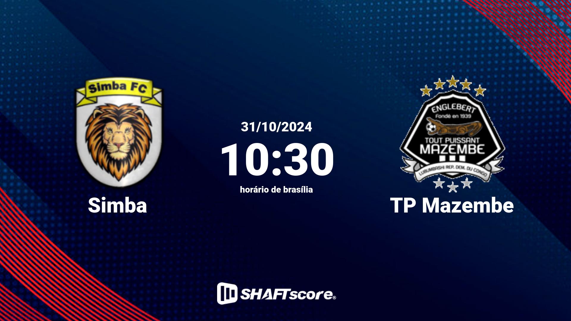 Estatísticas do jogo Simba vs TP Mazembe 31.10 10:30