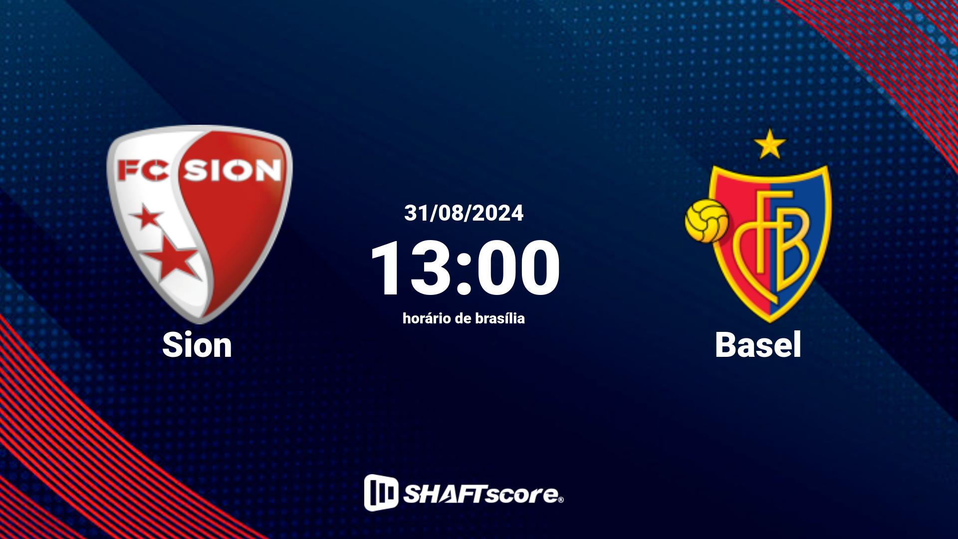 Estatísticas do jogo Sion vs Basel 31.08 13:00