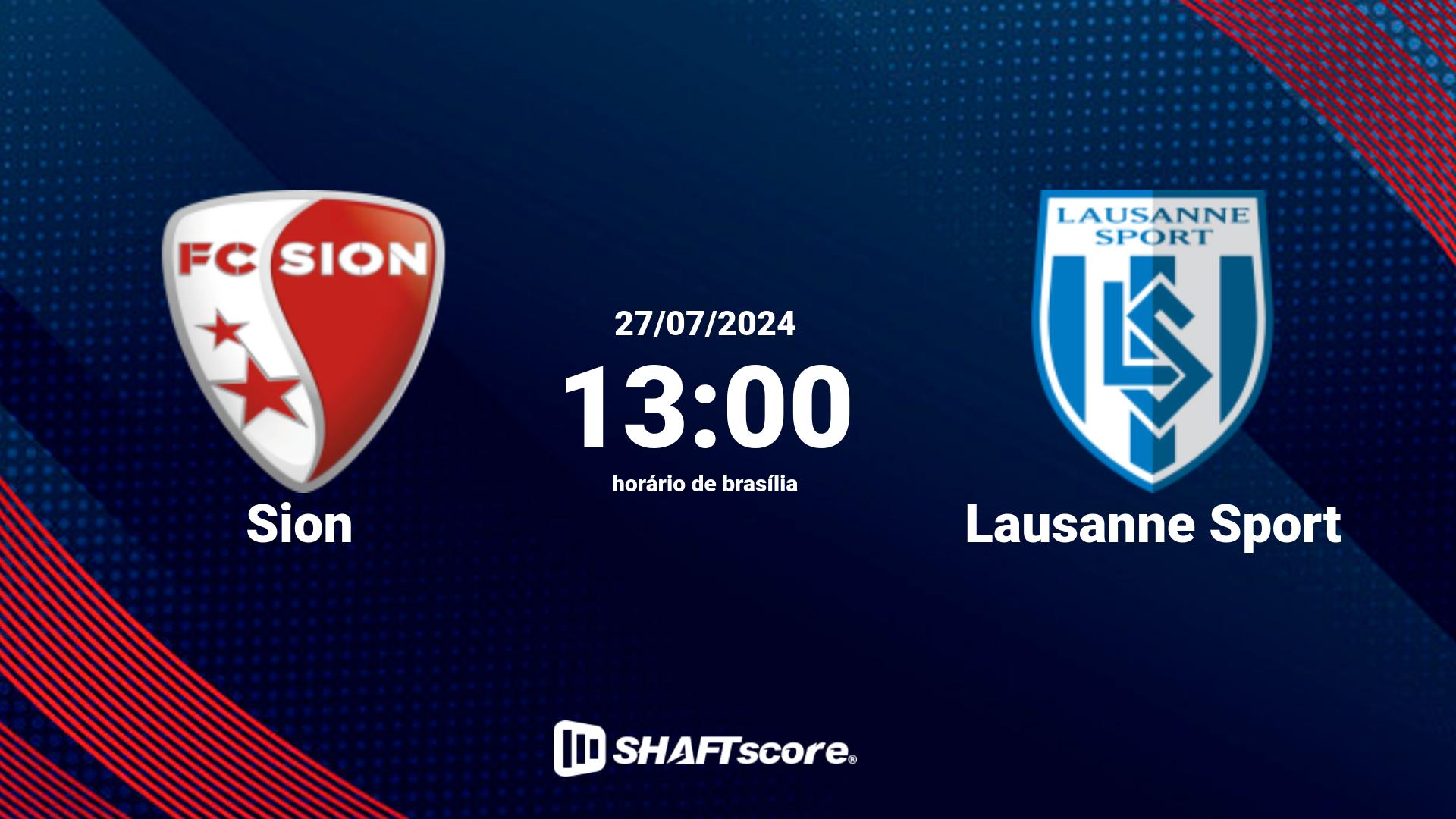 Estatísticas do jogo Sion vs Lausanne Sport 27.07 13:00