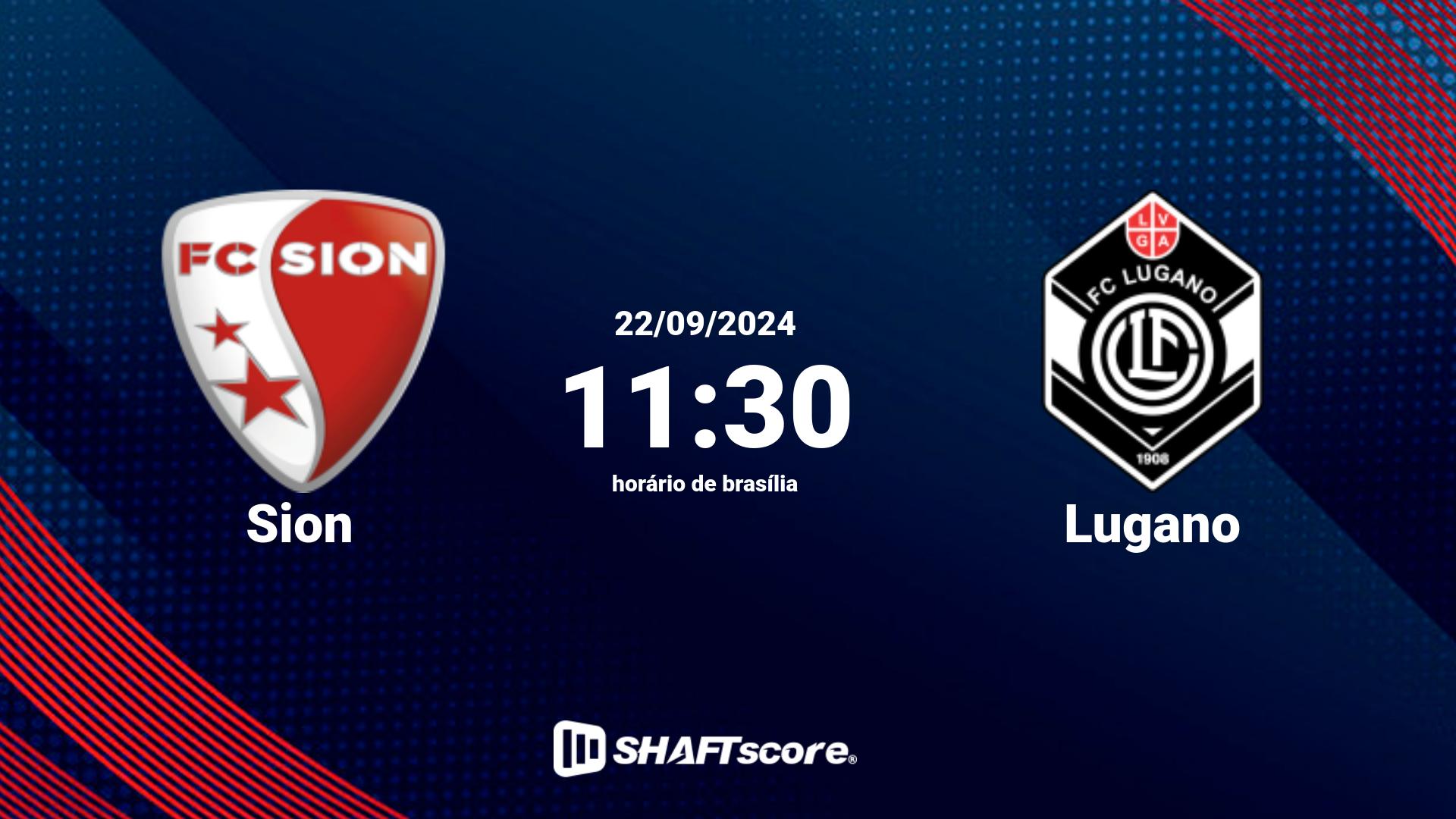 Estatísticas do jogo Sion vs Lugano 22.09 11:30