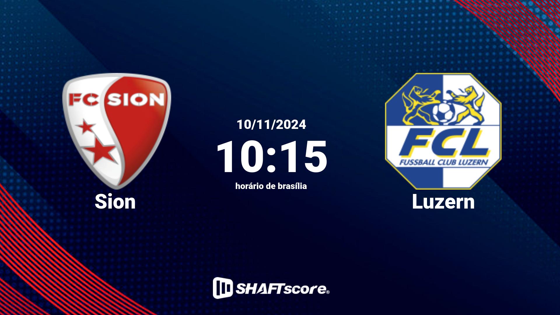 Estatísticas do jogo Sion vs Luzern 10.11 10:15