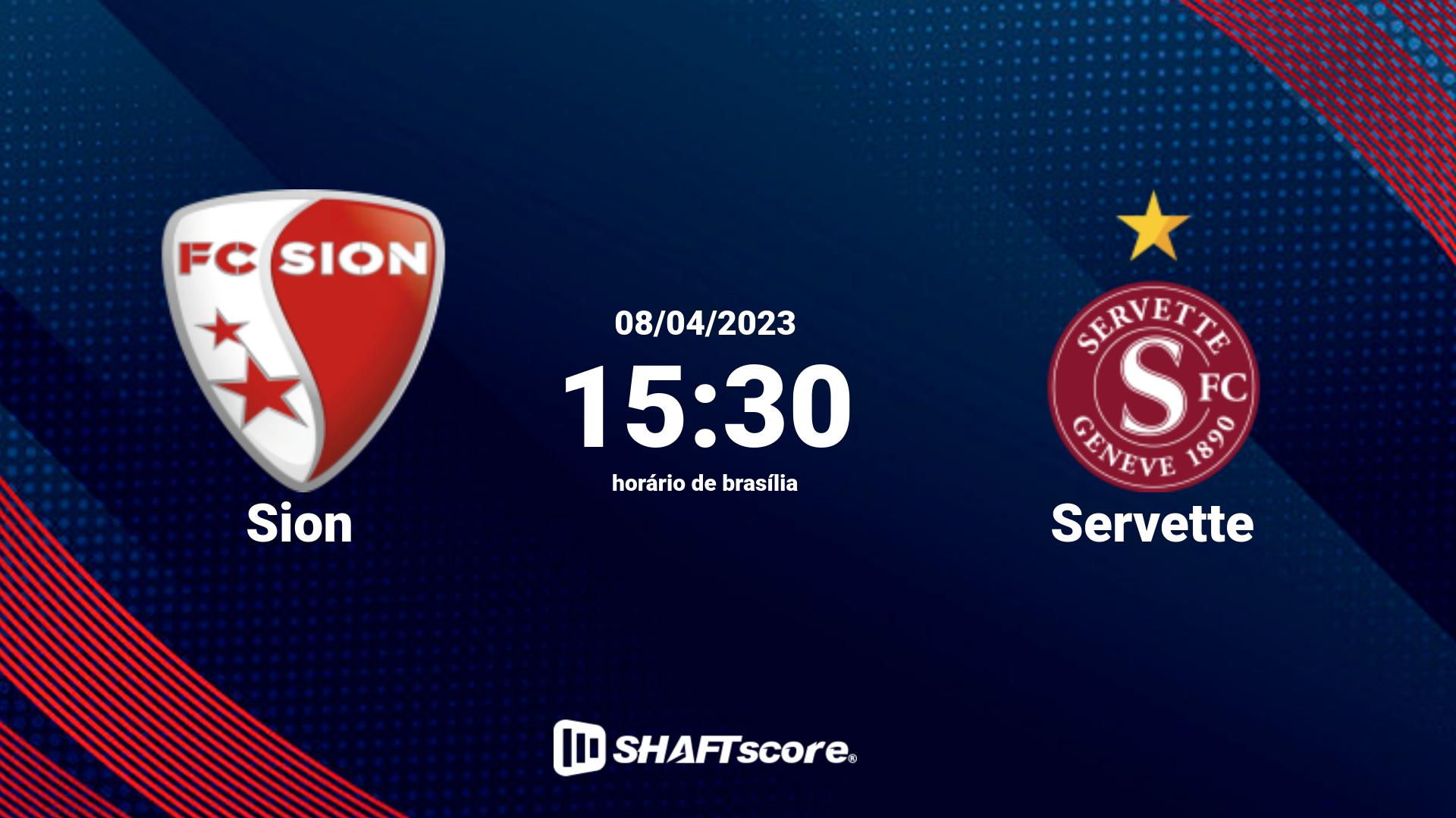 Estatísticas do jogo Sion vs Servette 08.04 15:30